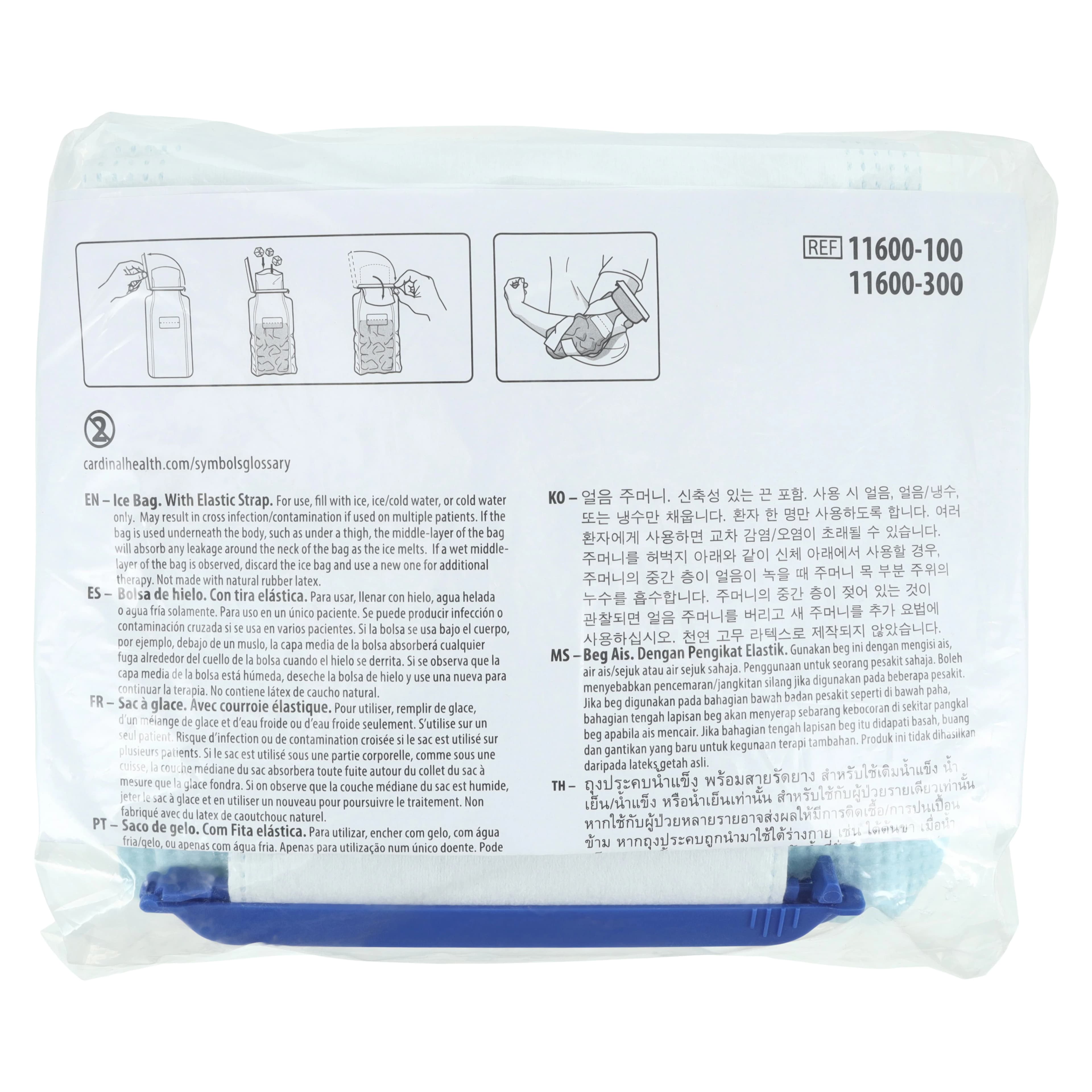 Cardinal Health Cold Therapy Ice Bag, Large, Rectangular, 6" x 14", with Strap thumbnail 3