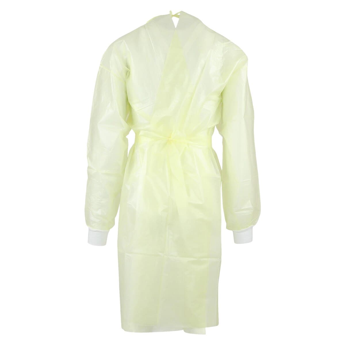 Cardinal Gwn Iso Polycoated Full Back Isolation Gown, Yellow, Universal Adult Size, 10/Bag thumbnail 3