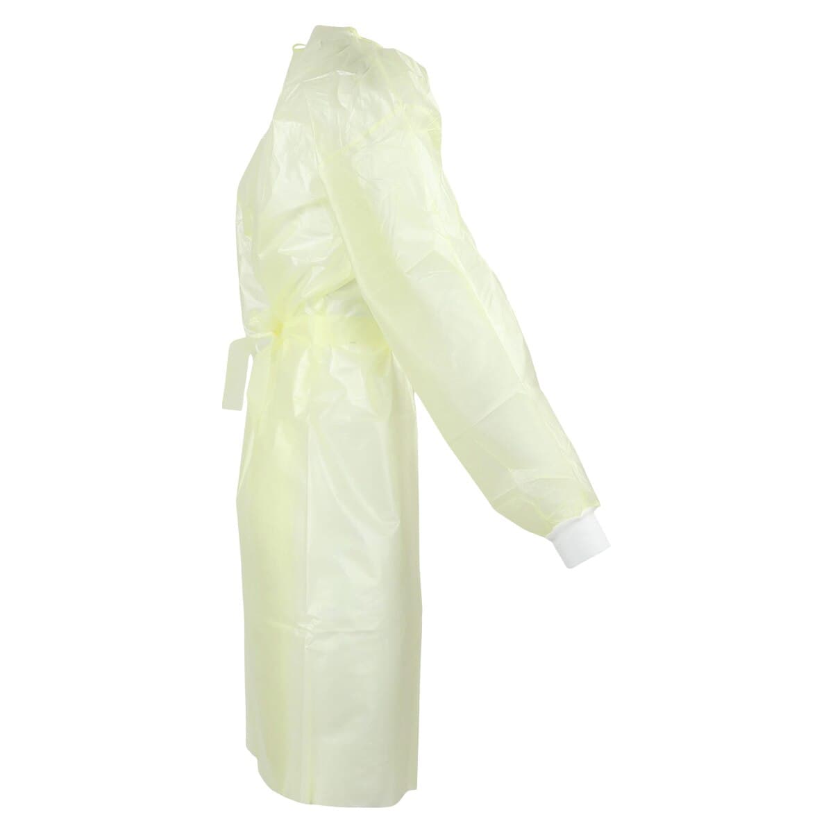Cardinal Gwn Iso Polycoated Full Back Isolation Gown, Yellow, Universal Adult Size, 10/Bag thumbnail 2