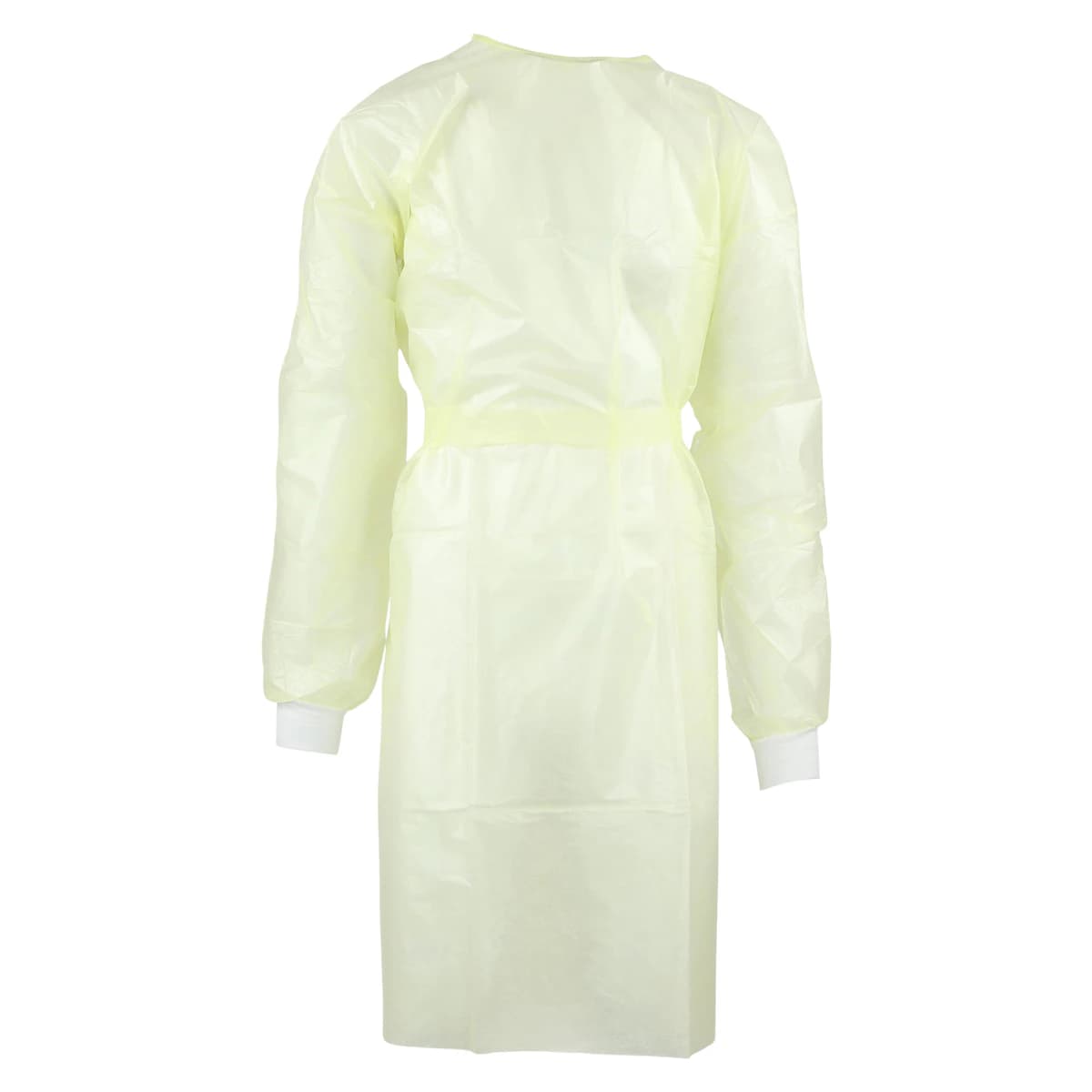 Cardinal Gwn Iso Polycoated Full Back Isolation Gown, Polypropylene Coated, Adult X-Large, Yellow, 10/Bag - Gwn Iso Polycoated Full Bck Yl - Image 1