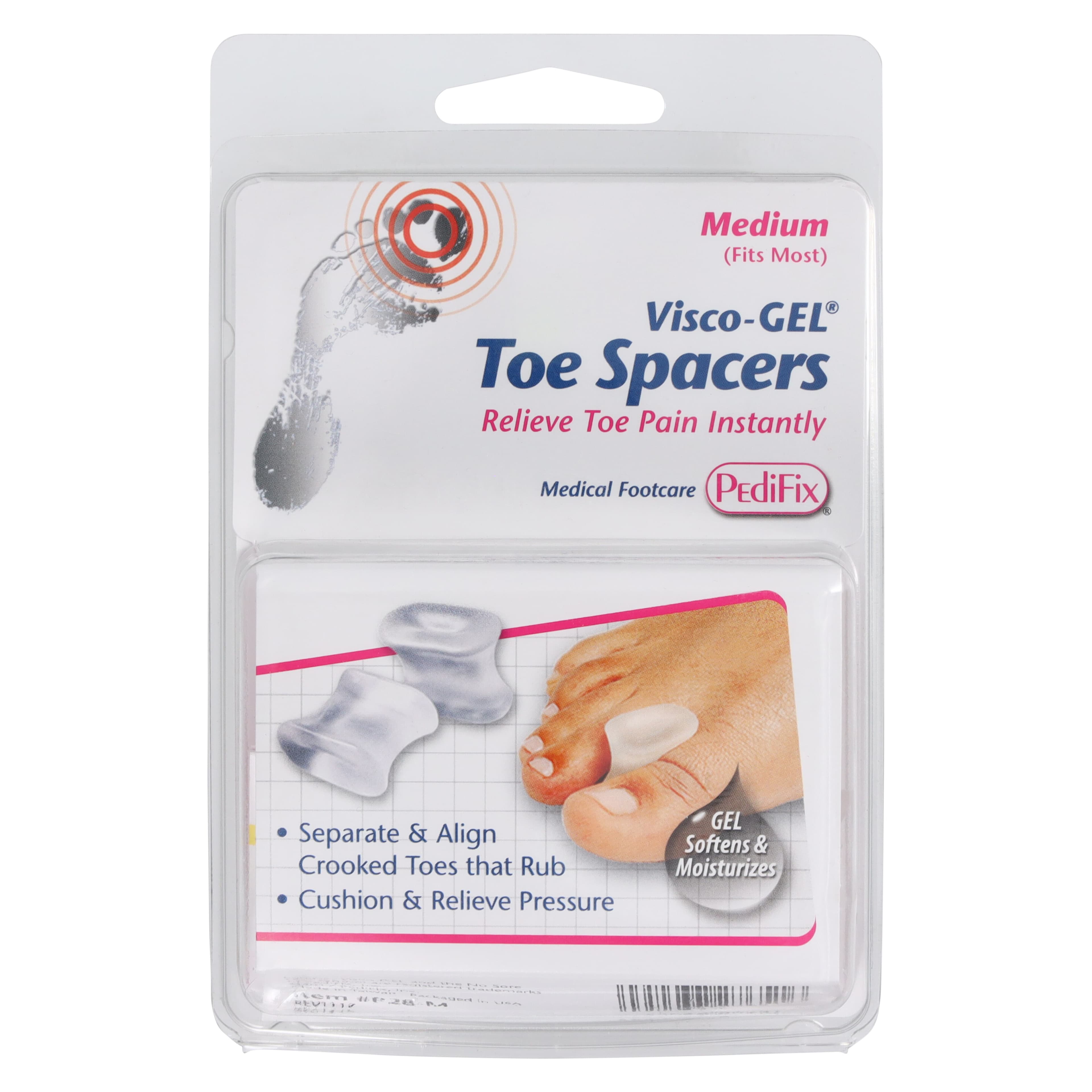 Pedifix Visco-Gel Toe Spacers, Medium, Gel/Mineral Oil thumbnail 3