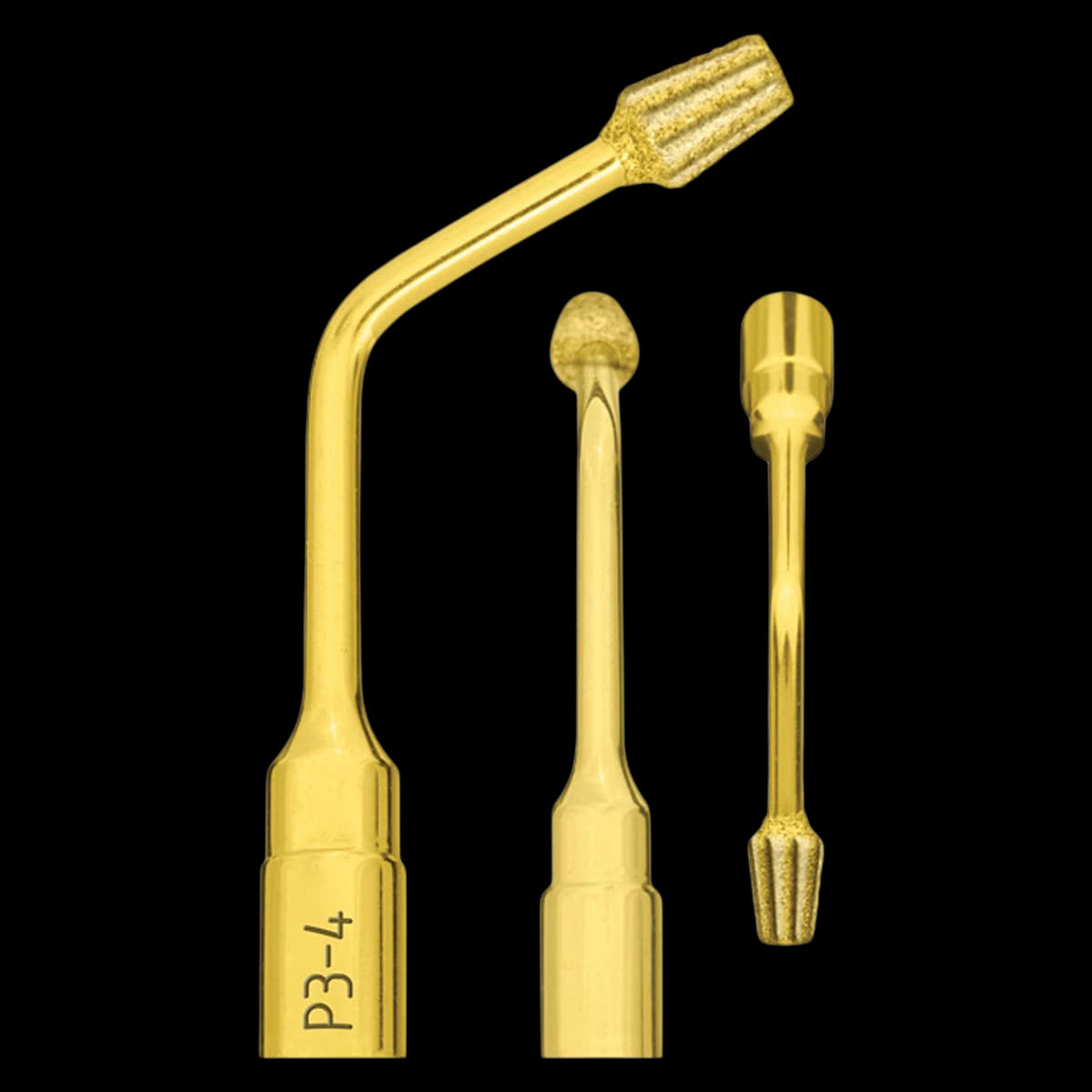 Mectron Piezo Tip P3-4 Pilot Implant Site Preparation, Titanium Nitride Coated, 150 µm Diamond Grain - Pilot Implant Site Preparation - Image 1