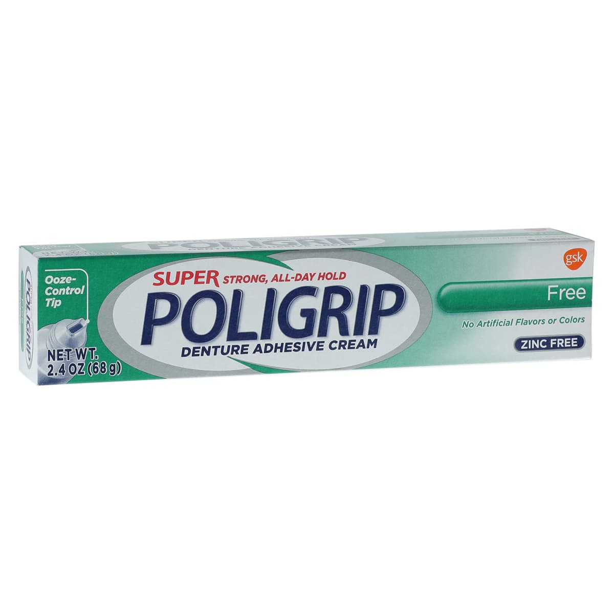 Super Poligrip Adhesive Cream, Zinc Free, 2.4 oz Tube - Super Poligrip Adhesive Cream - Image 1