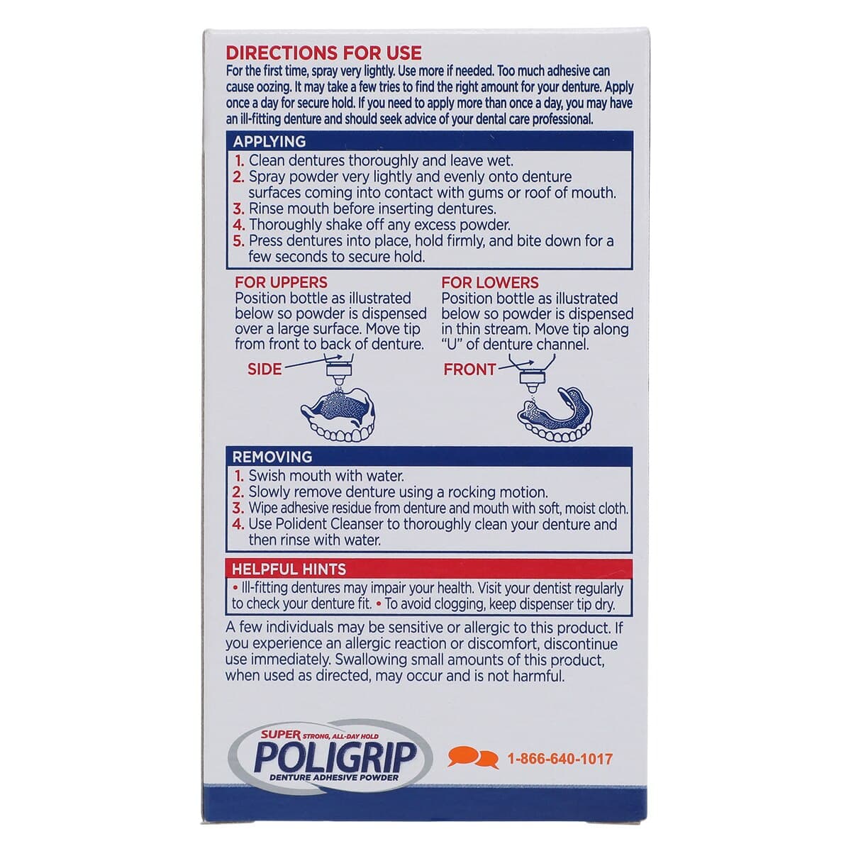 Super Poligrip Extra Strength Denture Adhesive Powder, 1.6 oz, Pack of 6 thumbnail 6