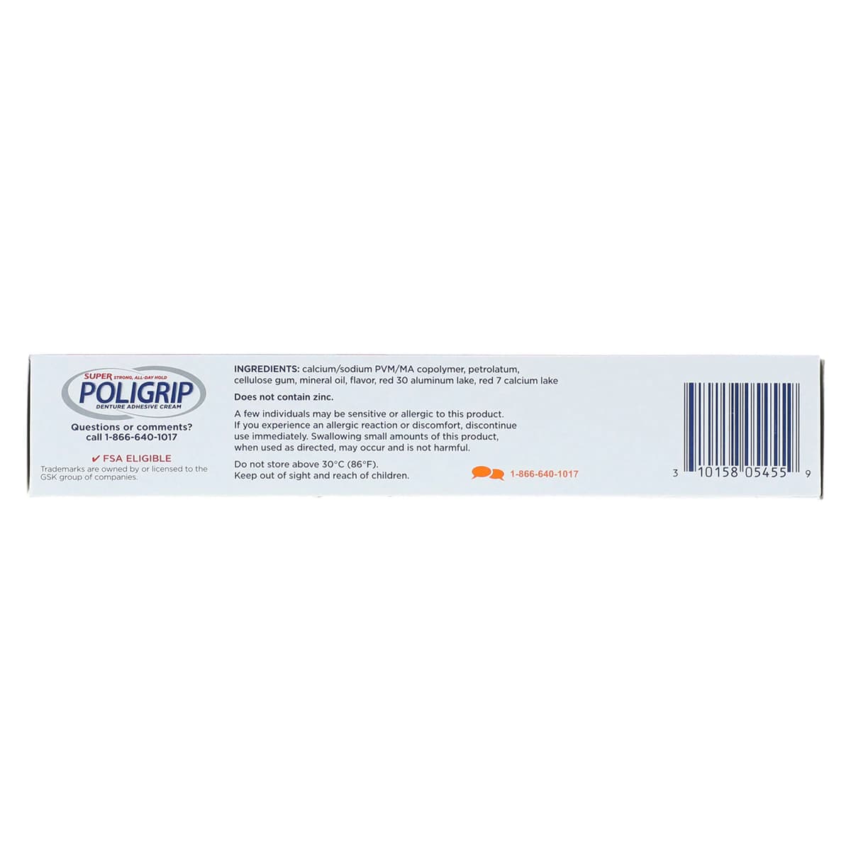 Super Poligrip Denture Adhesive Cream, Zinc Free Original, 2.4 oz Tube thumbnail 5