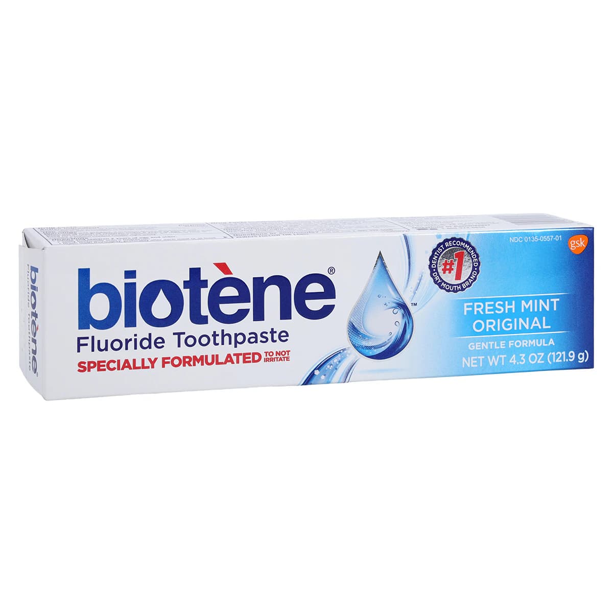 Biotene Fresh Mint Fluoride Toothpaste, 4.3 oz Tube, Case of 12 - Biotene Fresh Mint Fluoride Toothpaste 4.3oz (12) - Image 1