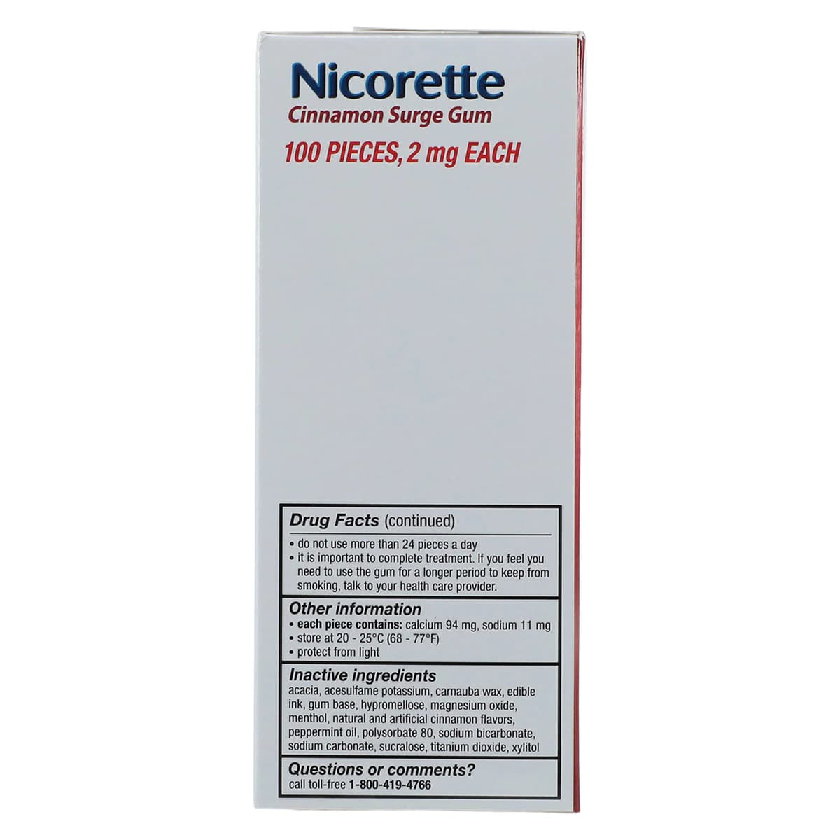 Nicorette Nicotine Polacrilex Gum, Cinnamon, 2 mg, 100 Pieces/Pack thumbnail 3