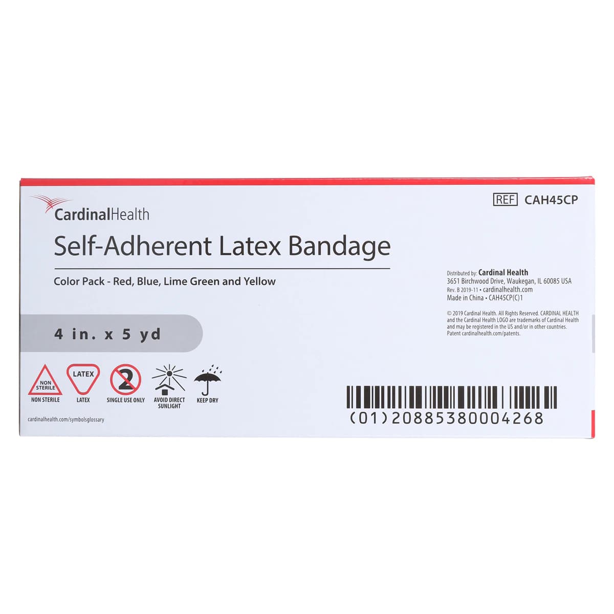Cardinal Bandage Self-Adhesive Latex Non-Sterile Elastic 4x5yd Colorpack 12/Box thumbnail 5