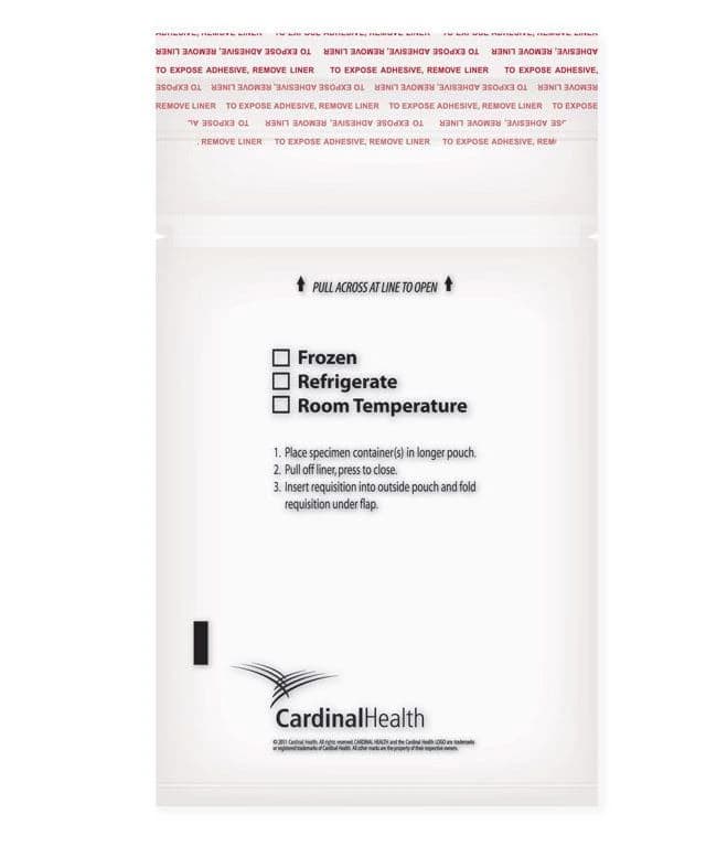Cardinal Health Biohazard Specimen Transport Bag, 6x9", Plain Zip Closure, 2 mil, 3-Wall, 1000/Case - Bag Trnsprt Biohzrd 3 Wall Zip - Image 1