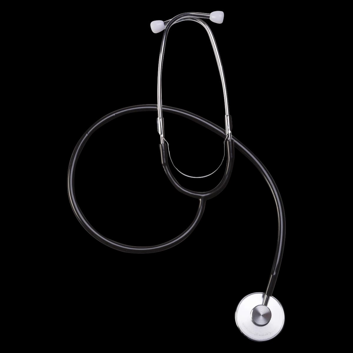 Cardinal Stethoscope, Single Head, Adult, Black Vinyl Y Tubing, 10/Box - Stethoscope Sngl Hd Adlt Black - Image 1