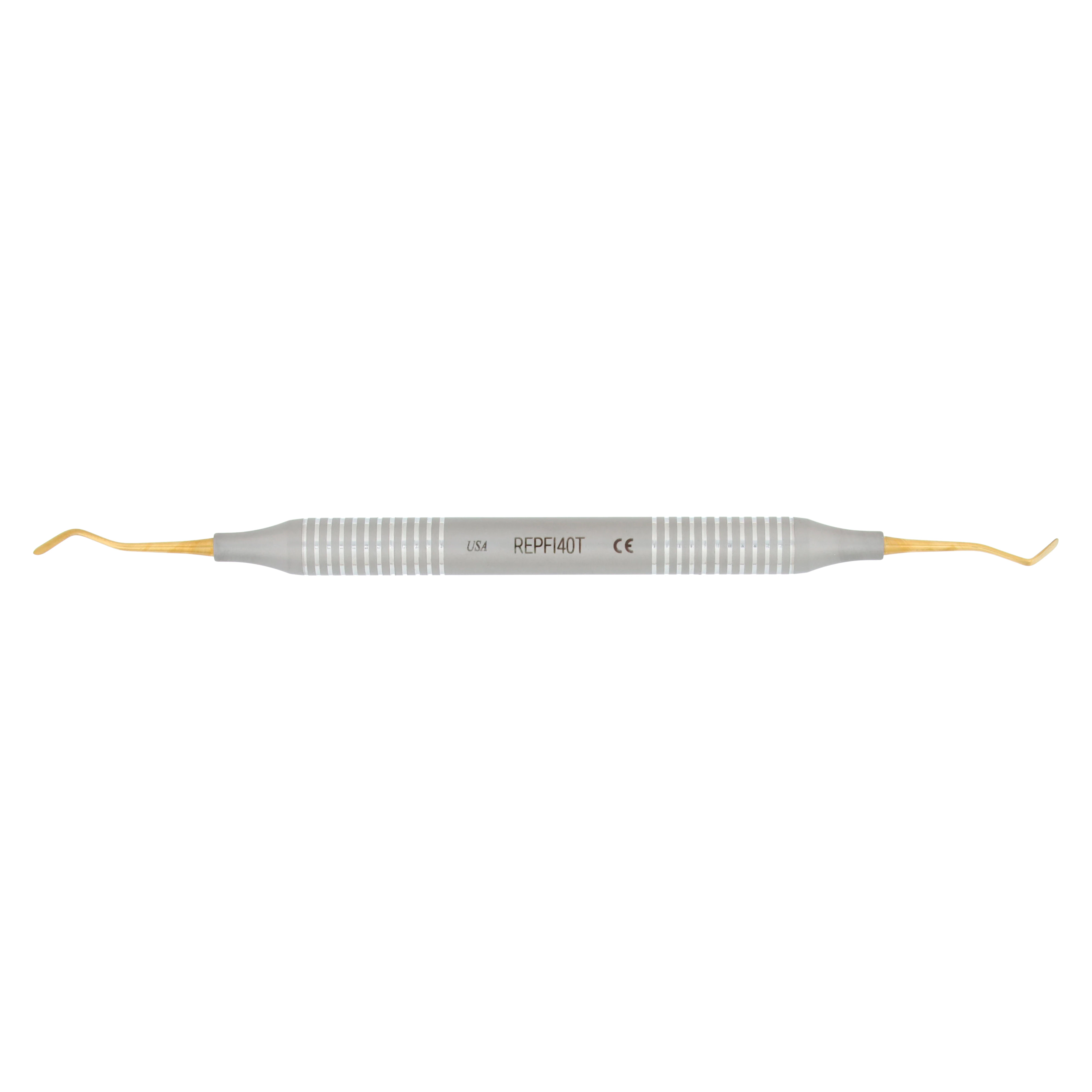 Nordent Composite Placement Instrument #40T, Double Paddle, Titanium Nitride Coated, DuraLite Round Handle, Stainless Steel, Double End thumbnail 5