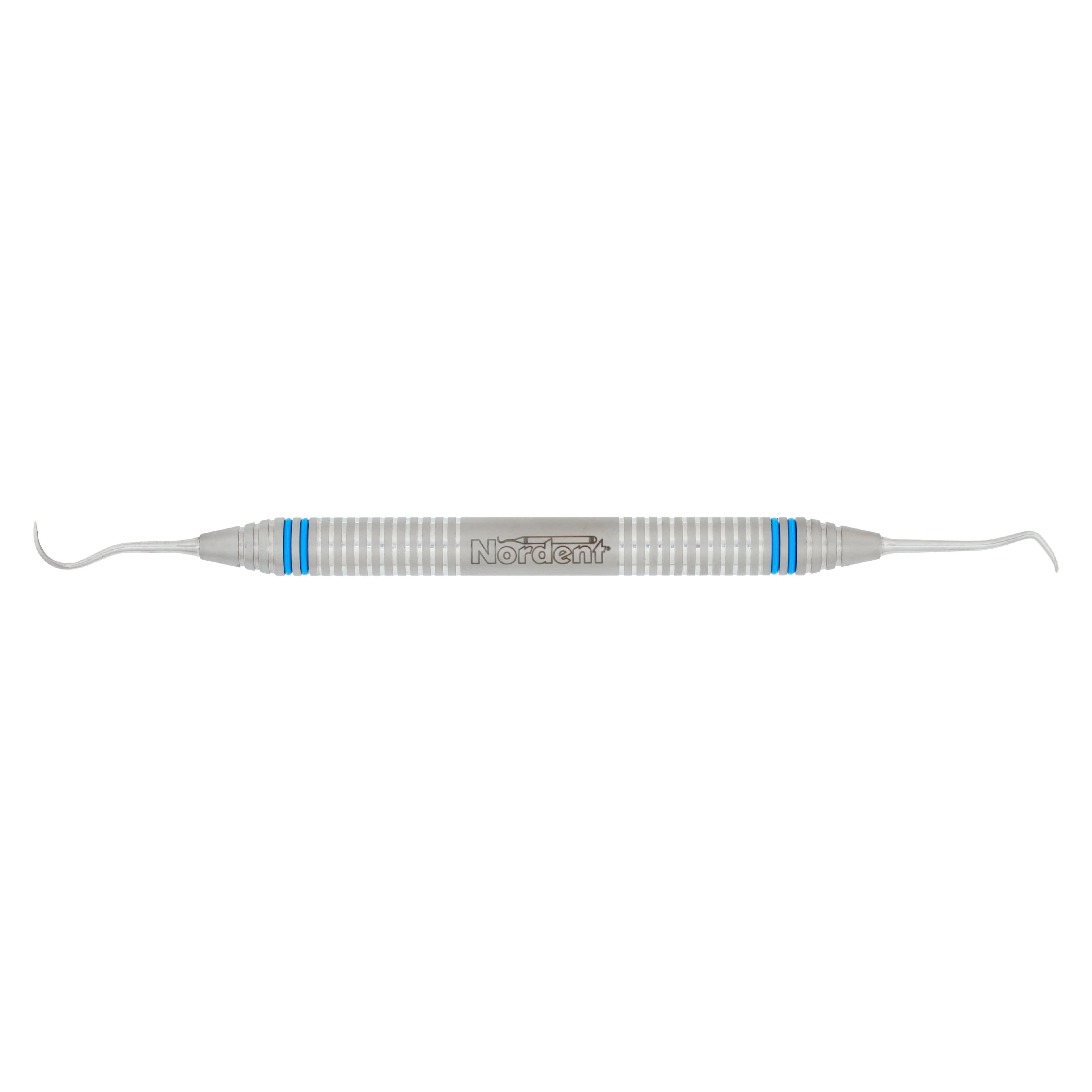 Nordent Anterior Scaler Double End Sickle/Spoon #1, DuraLite ColorRings, 440A Stainless Steel, CESCN1 - Anterior Scaler Double End Sickle/Spoon #1 - Image 1