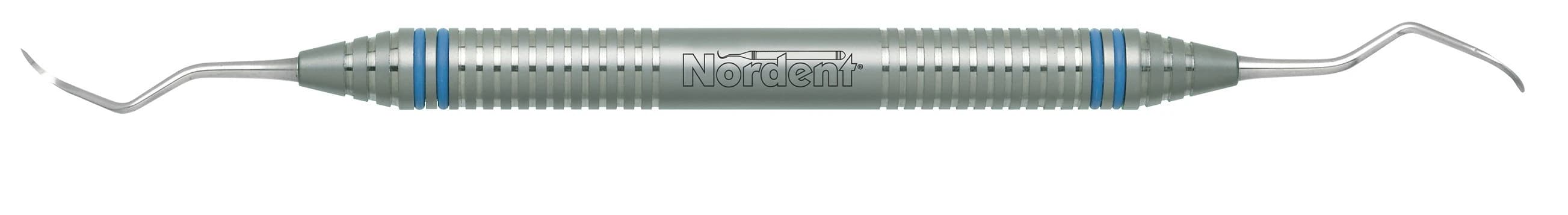 Nordent Sickle Scaler #204 Indiana University-Fort Wayne, Posterior, Double End, DuraLite® ColorRings™ Handle, Stainless Steel, 1/Pkg - Sickle Scaler – # 204, Indiana University-Fort Wayne, Posterior, DuraLite® ColorRings™ Handle, Double End - Sickle Scalers – # 204 Indiana University-Fort Wayne, Posterior, DuraLite® ColorRings™ Handle, Double End - Image 1