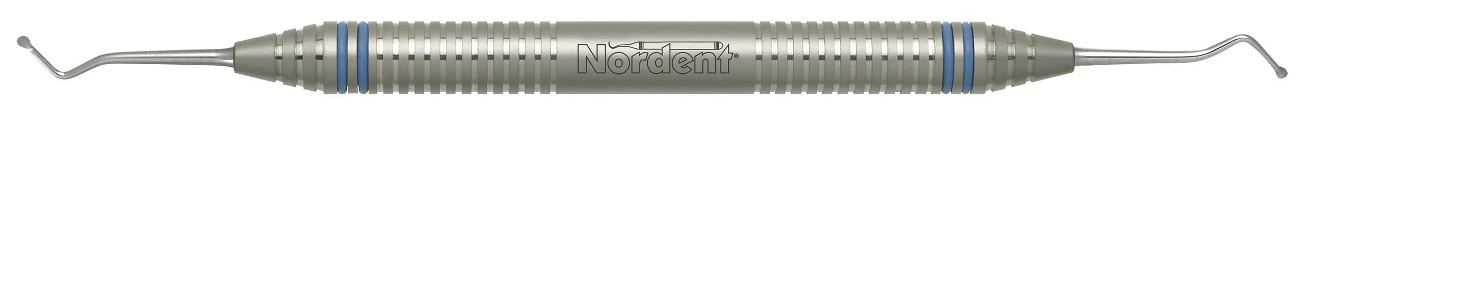Nordent Excavator DE Spoon #2 (Size #18), 1.6mm Diameter, Double End, DuraLite ColorRings Handle, Single - Excavator DE Spoon #2 DuraLite ColorRings Handle - Image 1