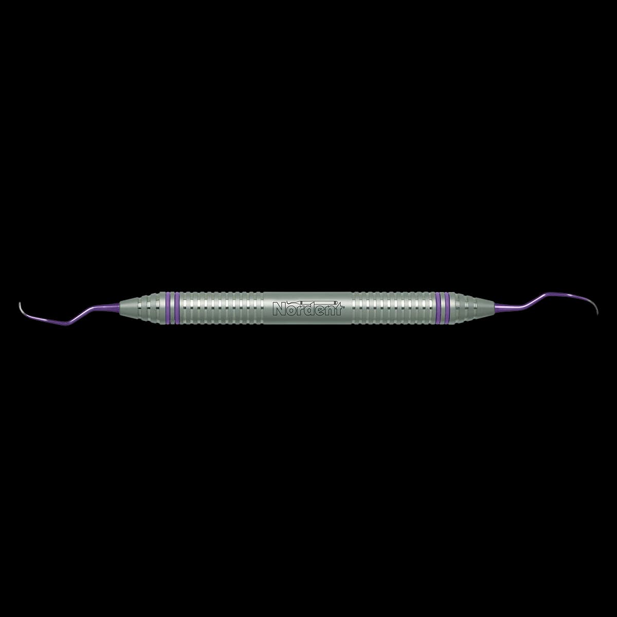 Nordent ImplaMate Titanium Implant Scaler, Langer #3-4 Micro Mini, Double-End, DuraLite ColorRings, Purple, CEISLN3-4MM - ImplaMate Titanium Implant Scalers - Langer #3-4 Micro Mini - DuraLite&reg; ColorRings - Image 1