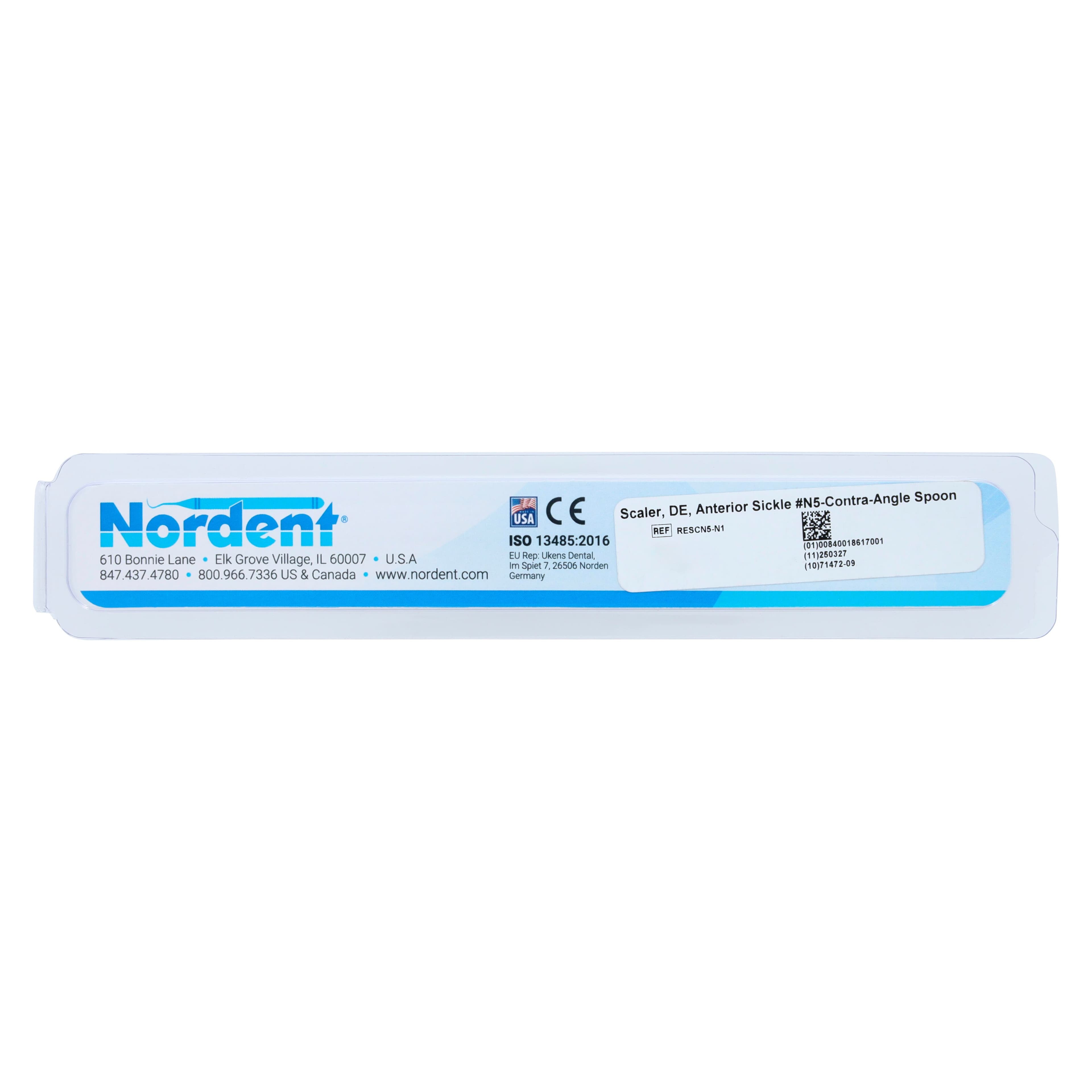 Nordent Classic Scaler DE Anterior Sickle #N5 / Contra-Angle Spoon #1, DuraLite® Round Handle, RESCN5-N1 thumbnail 6