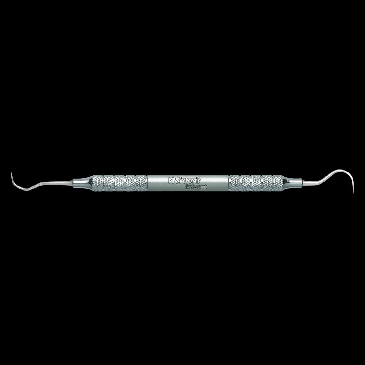 Nordent Relyant Double-Ended Scaler, Anterior Jacquette #1 / Sickle Towner U15, #6 Handle, Stainless Steel - Scaler DE Relyant Anterior Jacquette #1-Sickle Towner U15 #6 Handle - Image 1