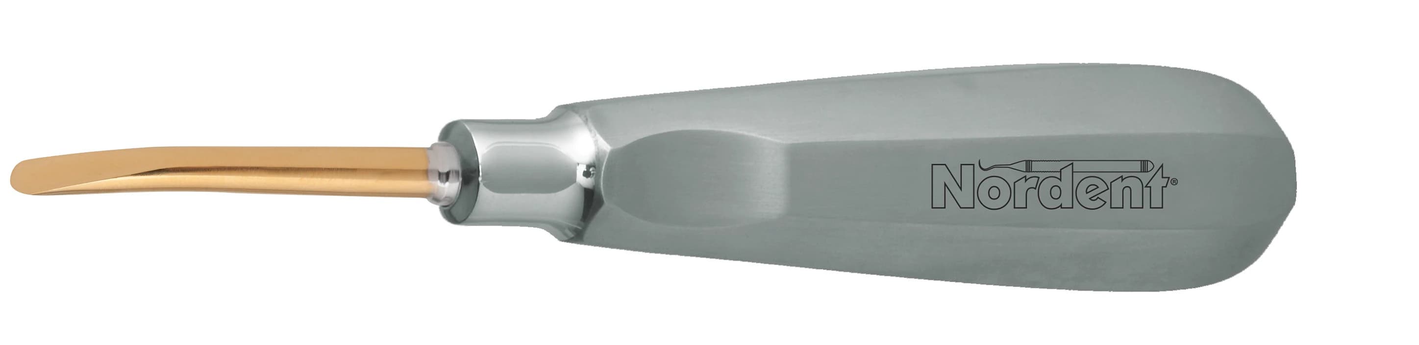 Nordent Titanium-Nitride Luxating Elevator, 2mm Curved, Single-End, E5C - Titanium-Nitride Luxating Elevators - 2mm Curved - 201 - Image 1