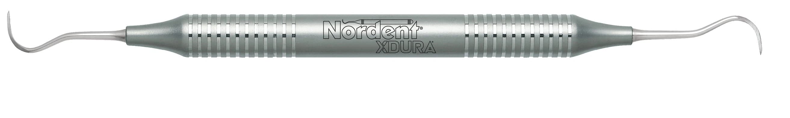 Nordent XDURA N67 Anterior Offset Sickle Scaler, Double End, H6/H7, DuraLite Round Handle, Stainless Steel, 1 Each - Offset Sickle N67 XDURA, H6/H7 - Image 1