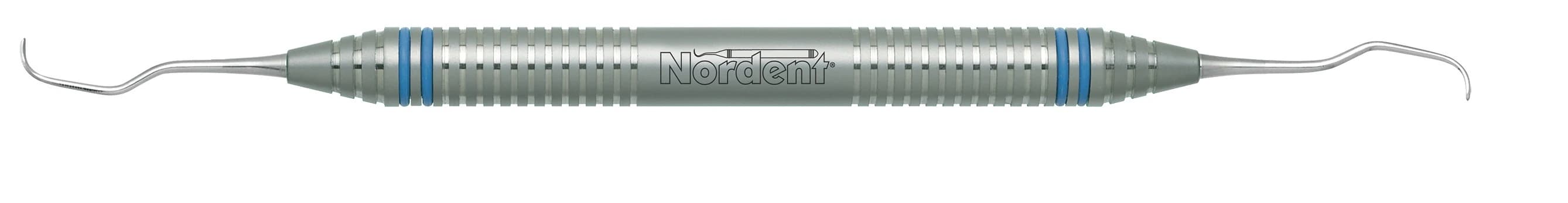Nordent Classic Gracey Curette #1-2, Double-Ended, DuraLite ColorRings Handle, Stainless Steel, CESCGR1-2 - Classic Gracey Curettes - #1-2 - DuraLite&reg; ColorRings - Image 1