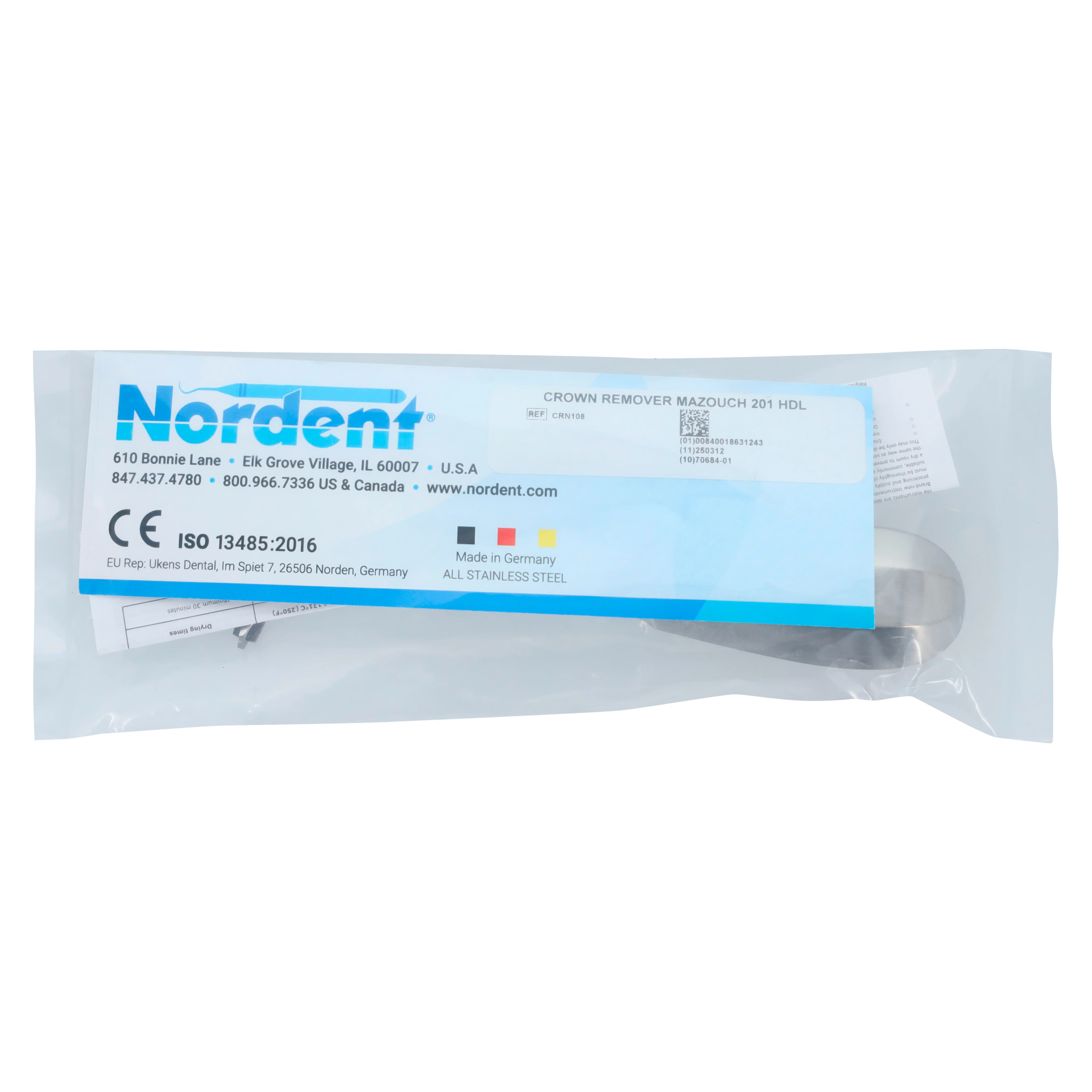 Nordent Mazouch #108 Single-End Crown Remover, Heavy Duty with Large Handle, #201 thumbnail 4