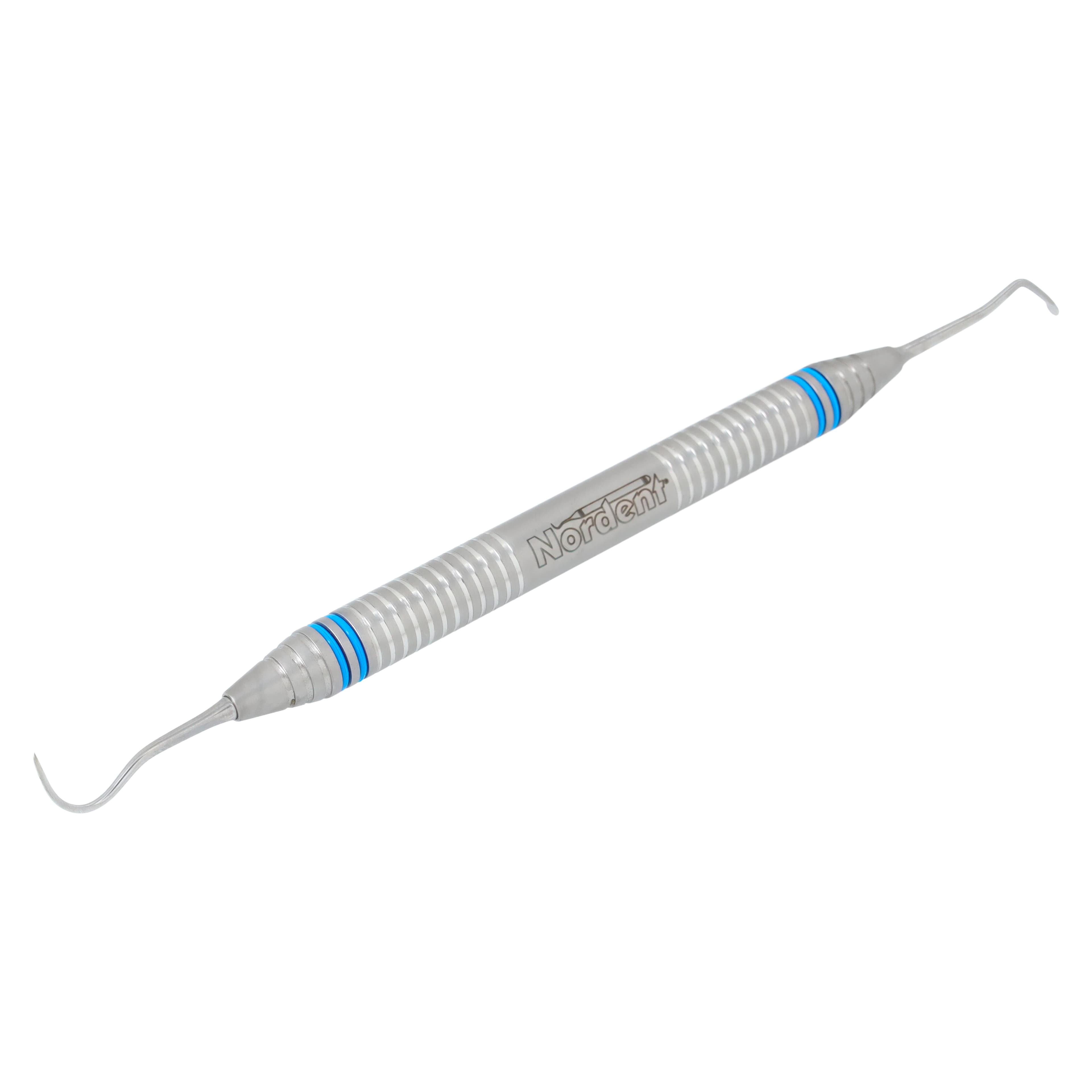 Nordent Classic Scaler DE Anterior Sickle #N5-Contra-Angle Spoon #1 DuraLite ColorRings Handle thumbnail 2