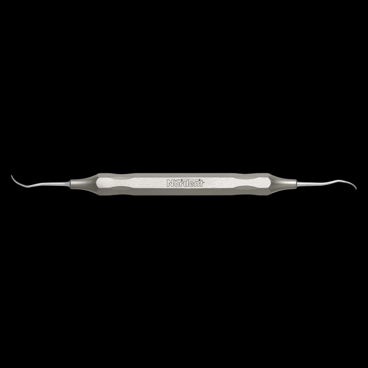 Nordent Sickle Scaler #204SD, Posterior Distal, Double End, DuraLite Hexagonal Handle, 1/Pkg - Sickle Scaler – # 204SD, Distal, Posterior, Standard Handle, Double End - DuraLite® Hexagonal Handle - Image 1