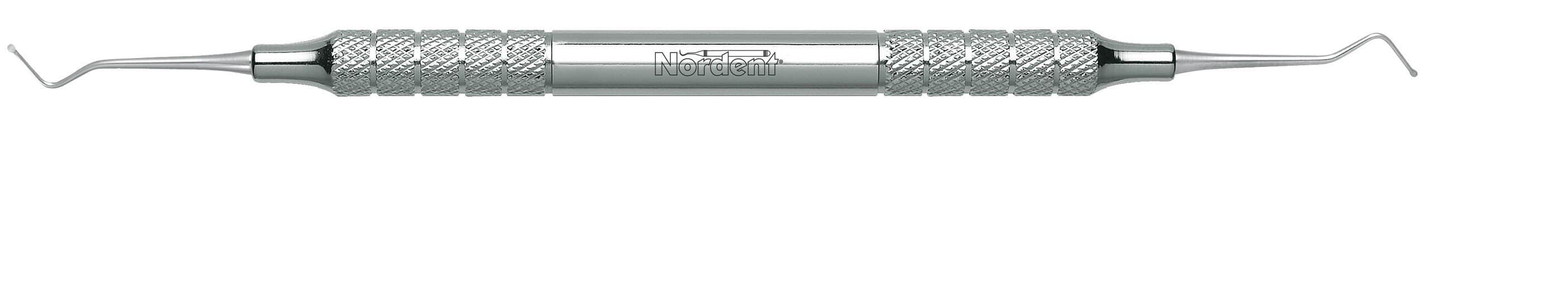 Nordent Excavator #1S (38/39), Double End, Spoon, 1 mm Head, 6 mm Shank, 50° Angle, Standard Handle, Stainless Steel, REC1S - Excavator – # 1S (38/39), Spoon, 6 mm Shank, 50° Angle, Standard Handle, Stainless Steel, Double End - Excavator – # 1S (38/39), Spoon, 6 mm Shank, 50° Angle, Standard Handle, Stainless Steel, Double End - Image 1