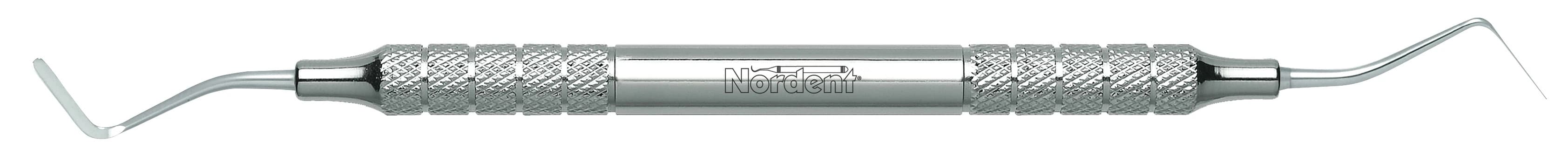 Nordent Gingival Cord Packer #N122, Double End, Plain (Smooth) Tips, Opposing Angles, Medium Round Handle, RGPNP122 - Gingival Cord Packers - Straight Blade - Image 1