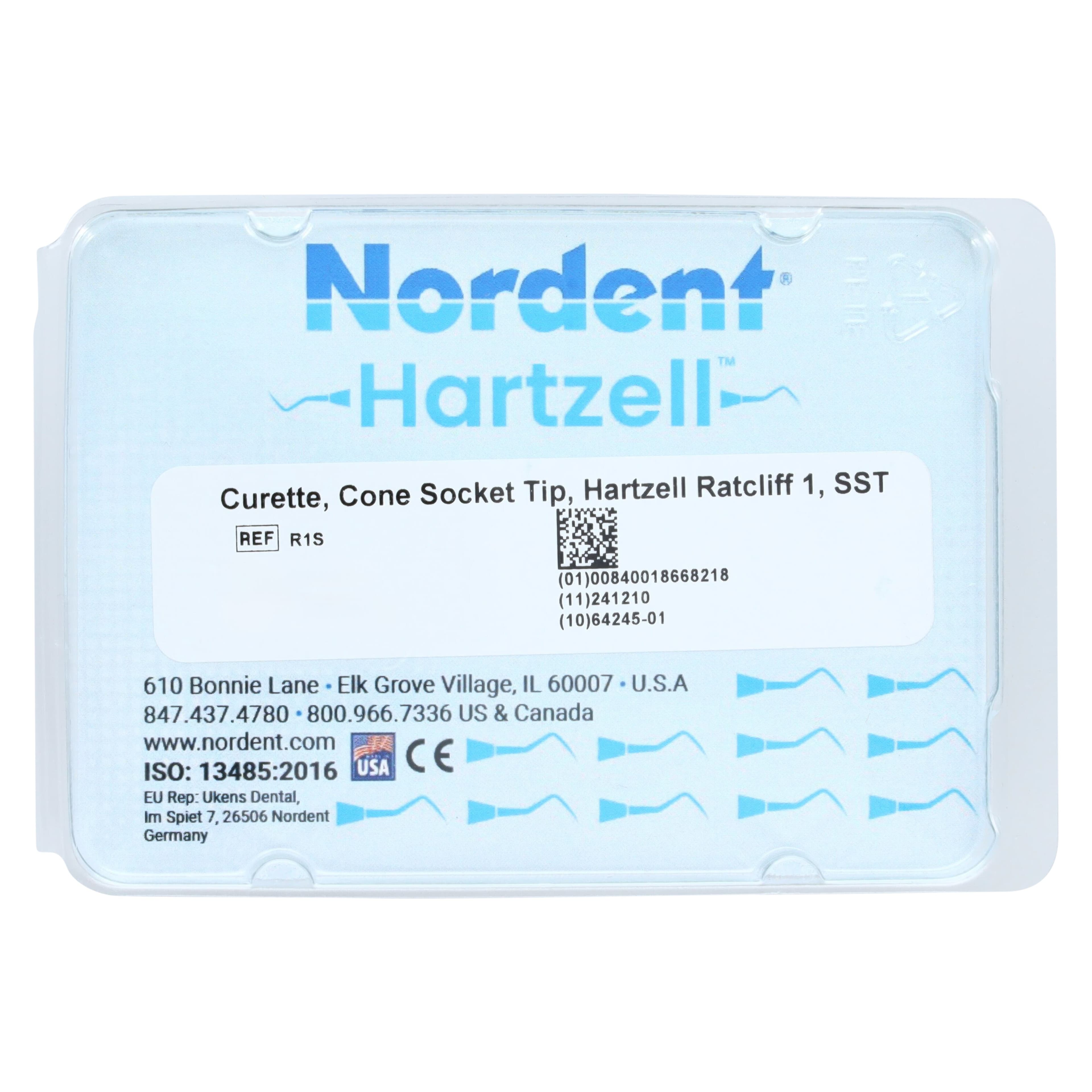Nordent Curette CS Tip UC/Ratcliff 1, Hartzell Cone Socket, Standard, Stainless Steel, Each thumbnail 3