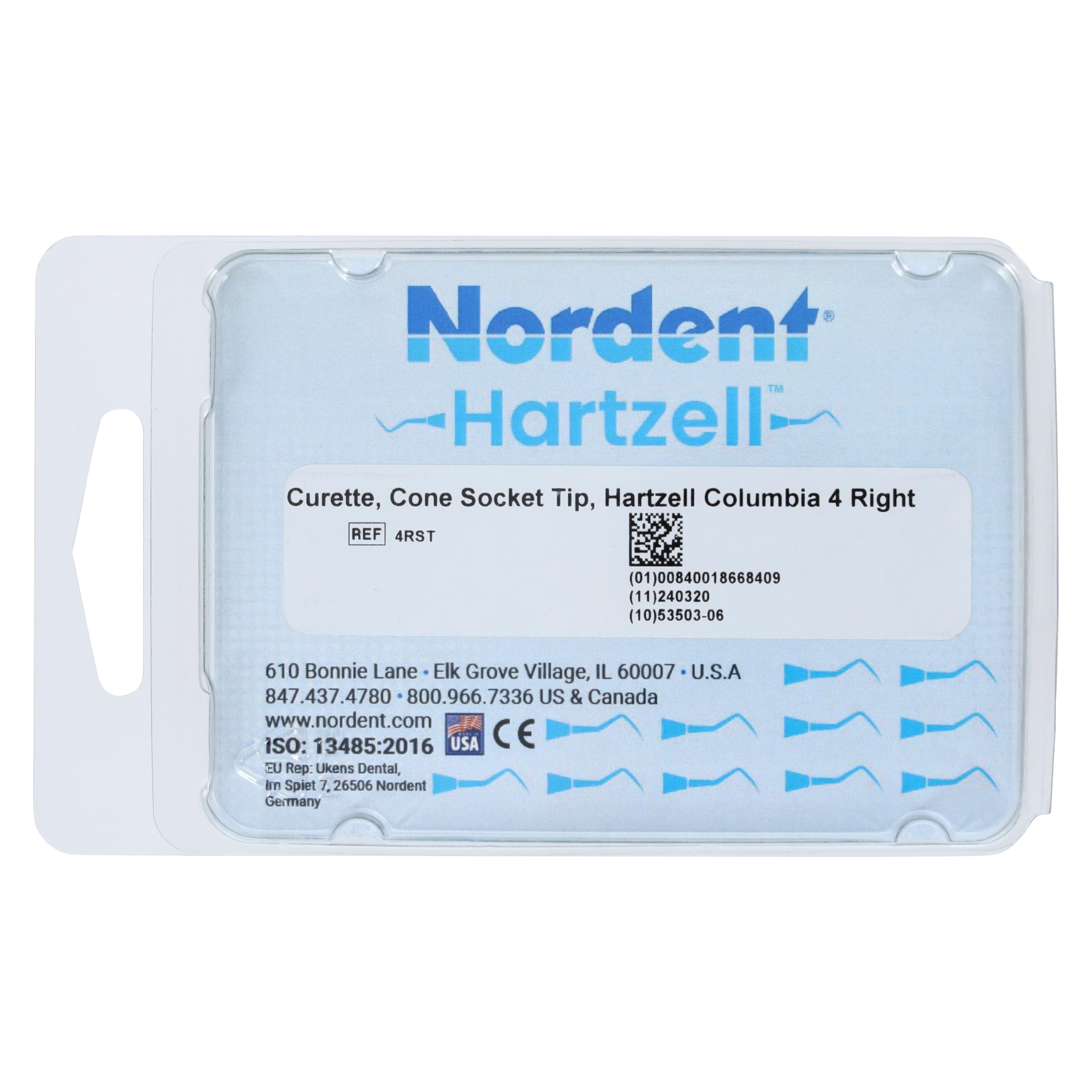 Hartzell Columbia 4 Right Curette Cone Socket Tip, Titanium Nitride (TiN), 1 Each thumbnail 5