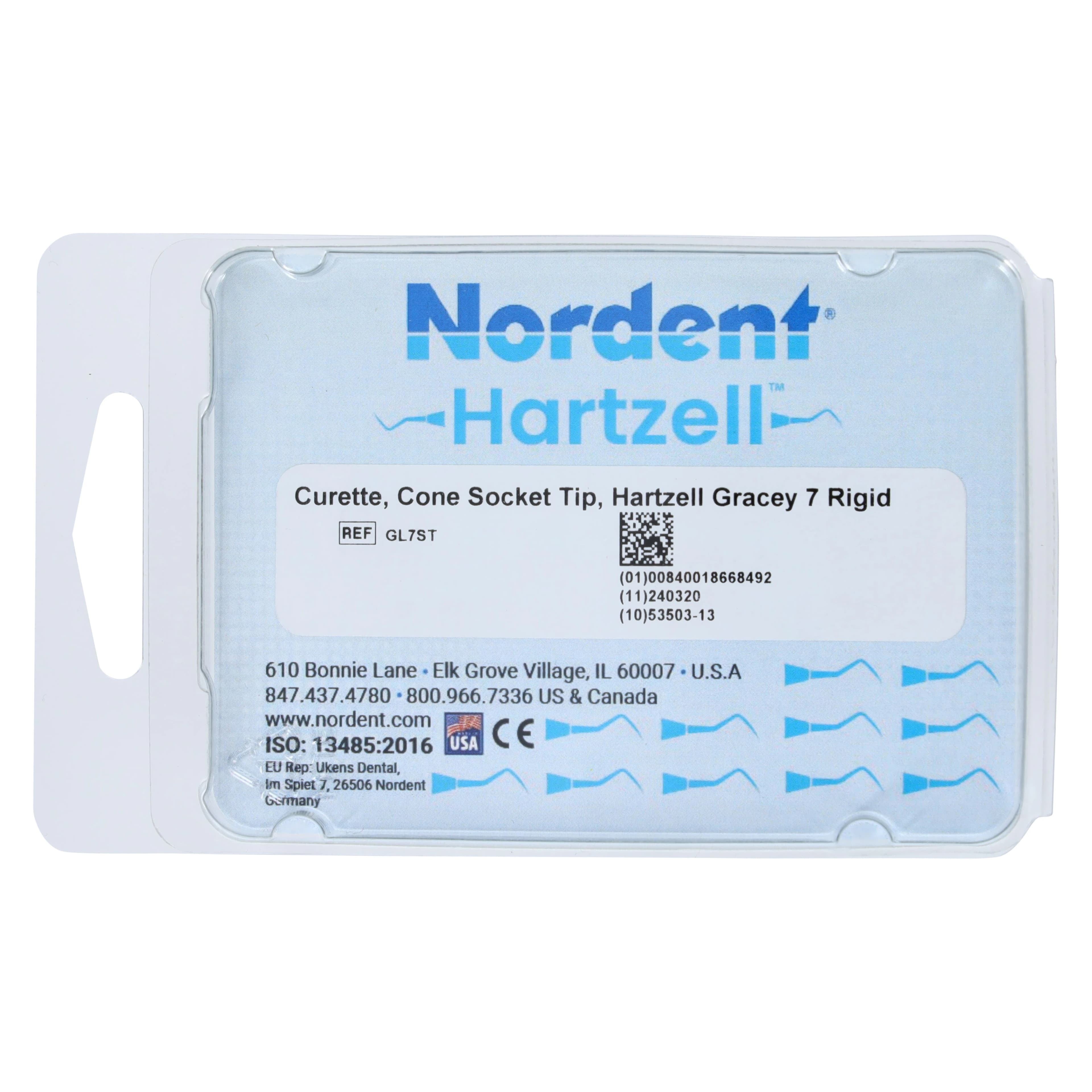 Nordent Hartzell Gracey 7 Rigid Cone Socket Curette Tip, Titanium Nitride (TiN), GL7ST thumbnail 4
