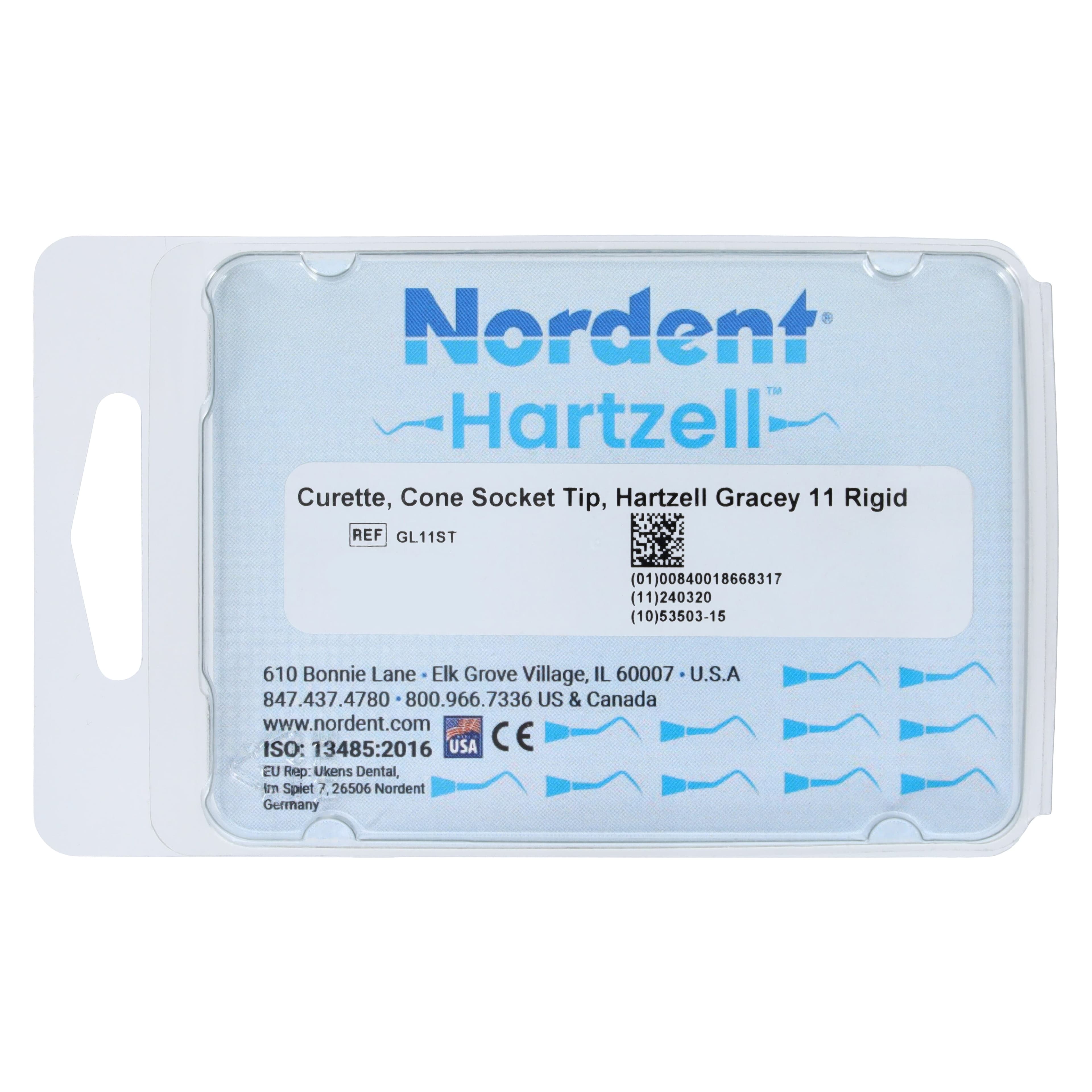 Nordent Hartzell Gracey 11 Rigid Cone Socket Curette Tip, Titanium Nitride (TiN), GL11ST thumbnail 4