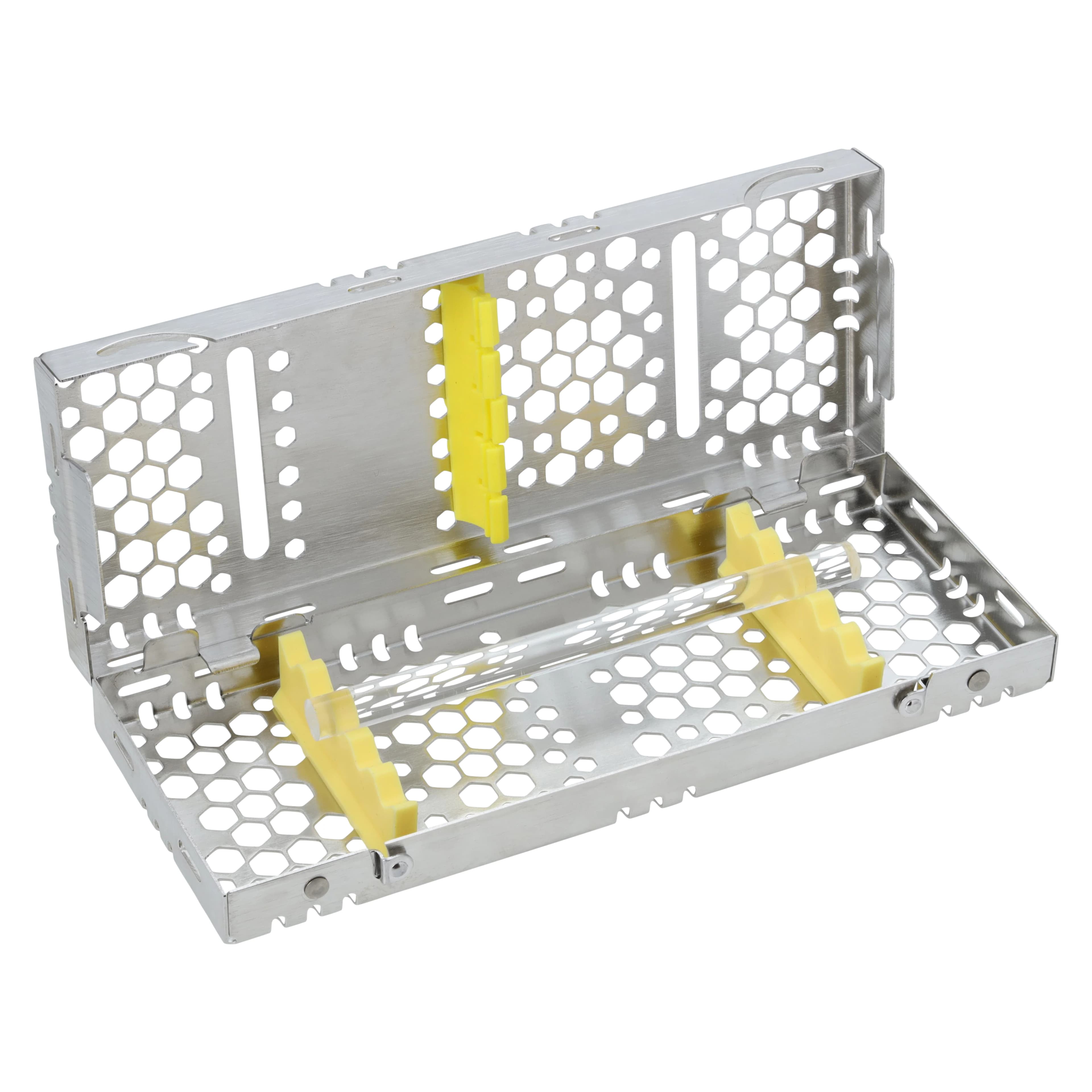 Nordent Sterilization Cassette, Small, 5 Instruments, Yellow, Single-Sided, Stainless Steel, 3" x 8" x 1.25", CH1-5N4 - Sterilization Cassettes – Small, 5 Instruments - Yellow - Image 1
