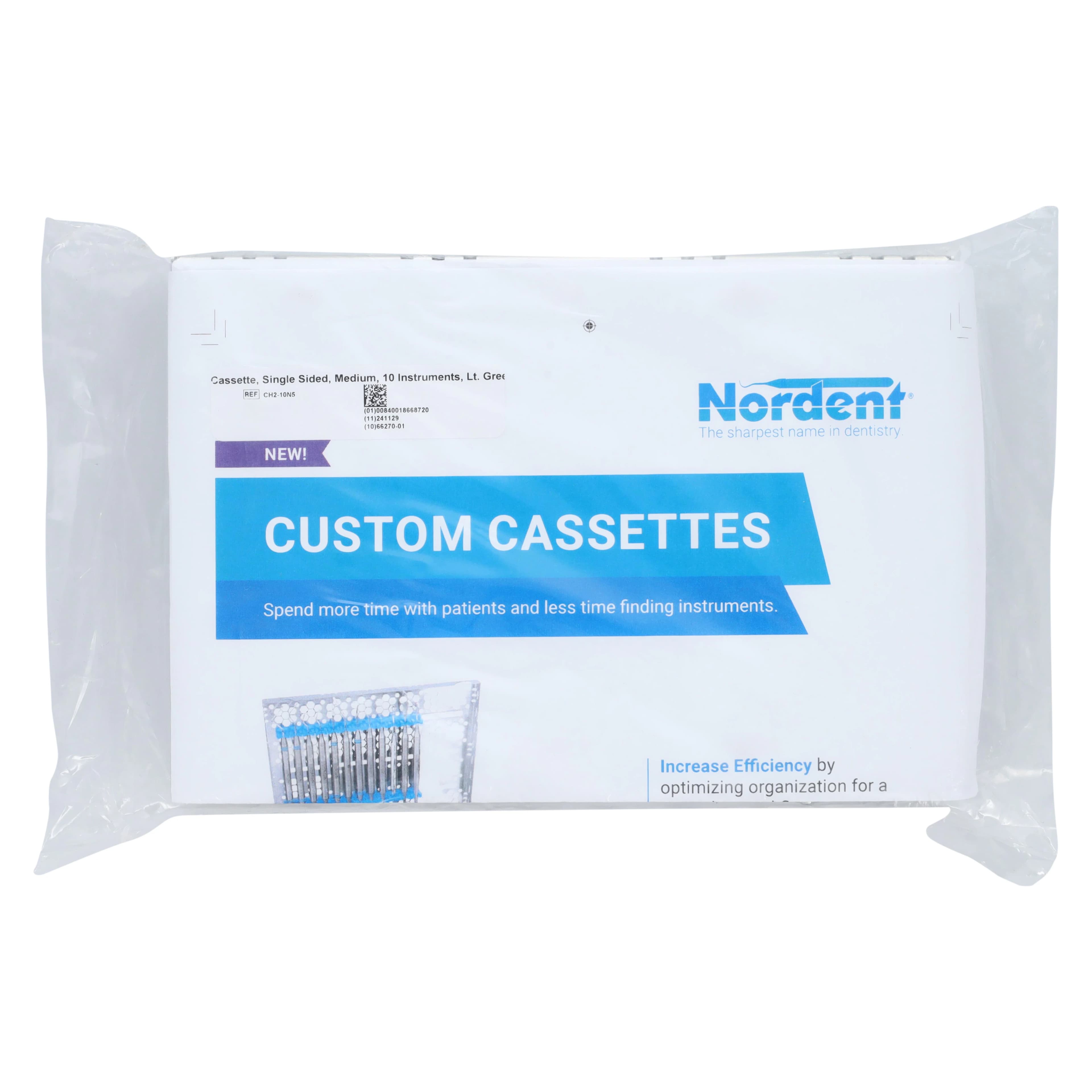 Nordent Sterilization Cassette, Medium, 10 Instruments, Light Green, Single-Sided, Stainless Steel, CH2-10N5 thumbnail 9