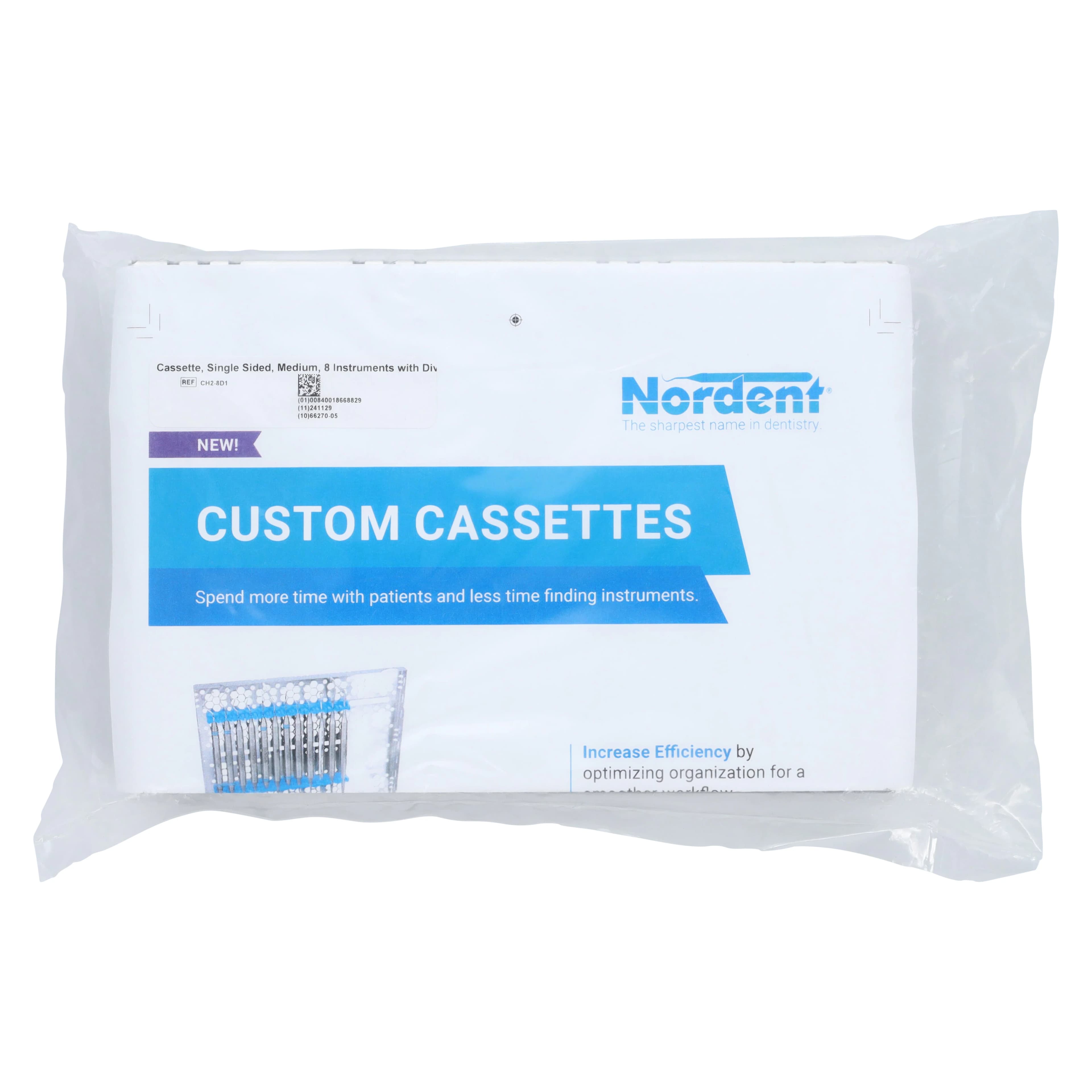Nordent Cassette Single Sided Medium 8 Instruments with Divider, Blue, Stainless Steel, CH2-8D1 thumbnail 9