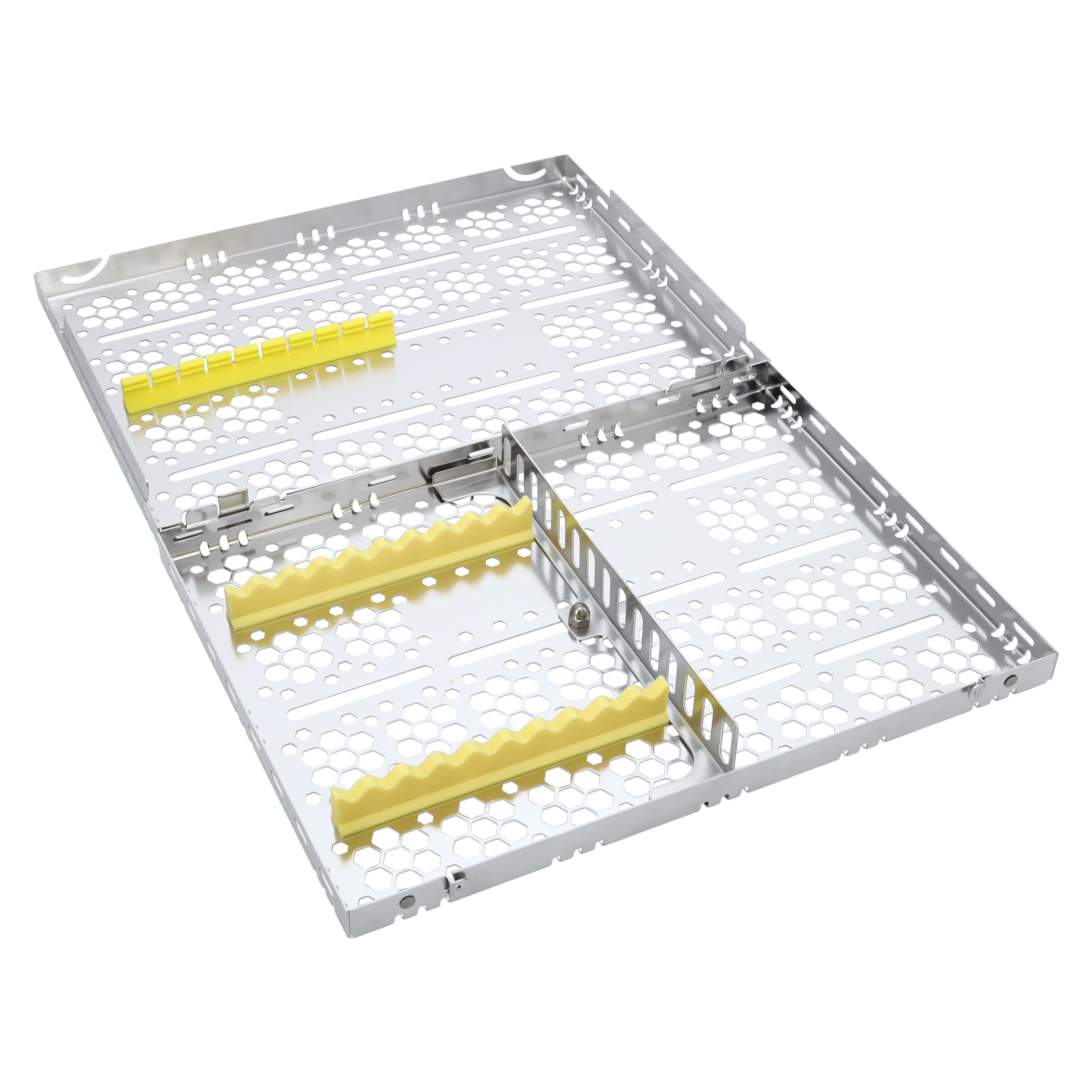 Nordent Cassette Single Sided Large Stainless Steel 10 Instruments with Divider, Yellow, 8 in x 11 in x 1.25 in, CH3-10D4 thumbnail 2