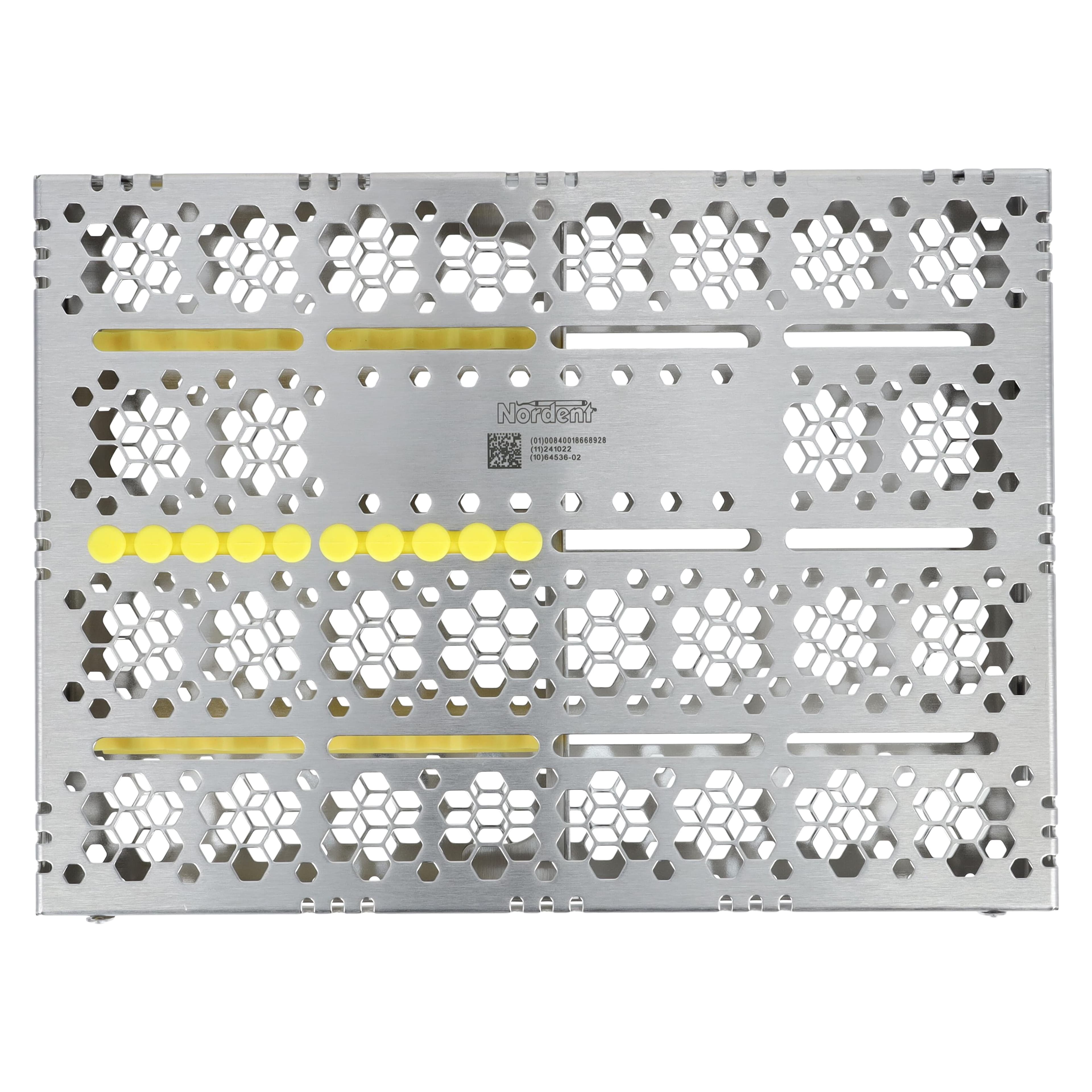 Nordent Cassette Single Sided Large Stainless Steel 10 Instruments with Divider, Yellow, 8 in x 11 in x 1.25 in, CH3-10D4 thumbnail 4
