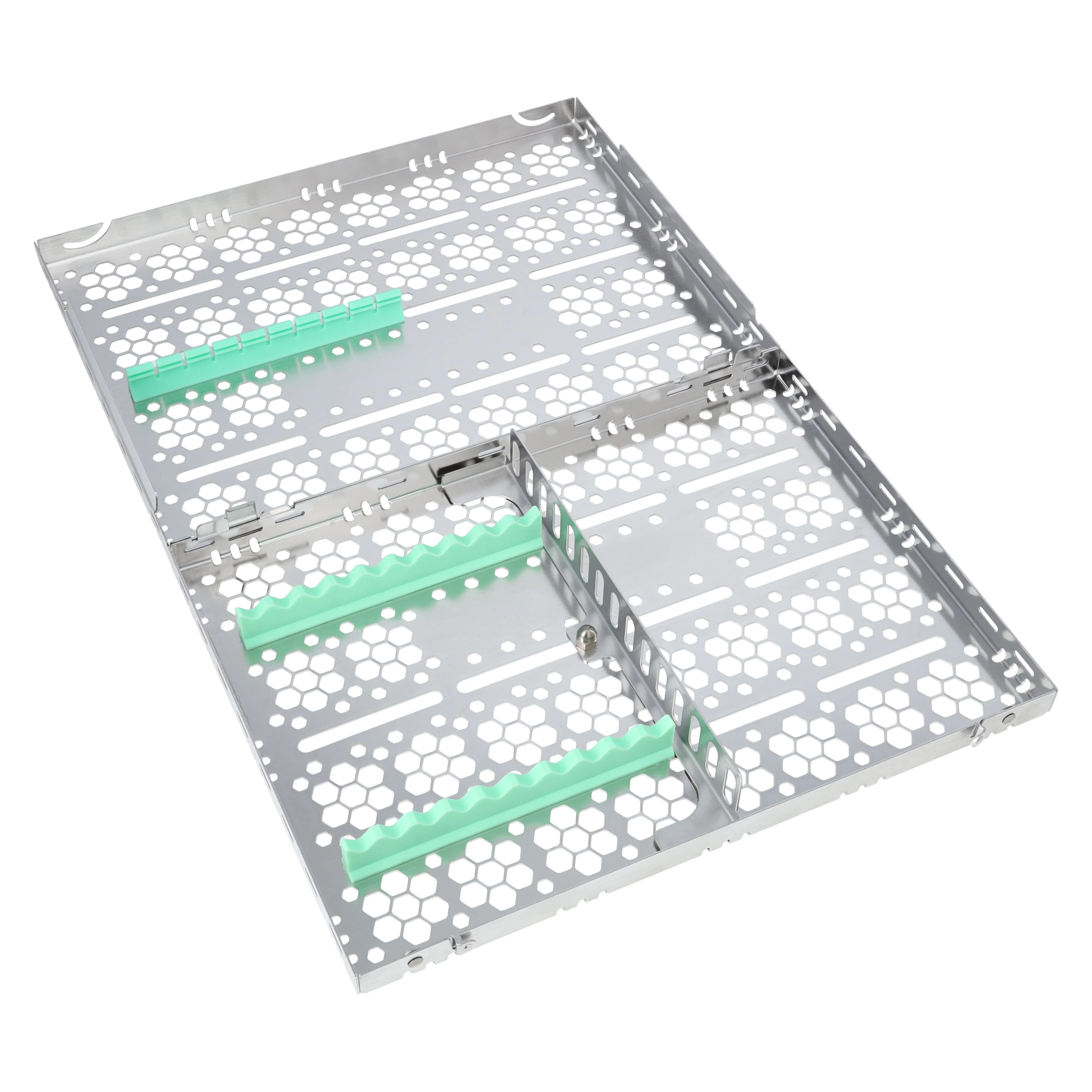 Nordent Cassette Single Sided Large Stainless Steel 10 Instruments with Divider, Light Green, 8 x 11 x 1.25 in, CH3-10D5 thumbnail 2