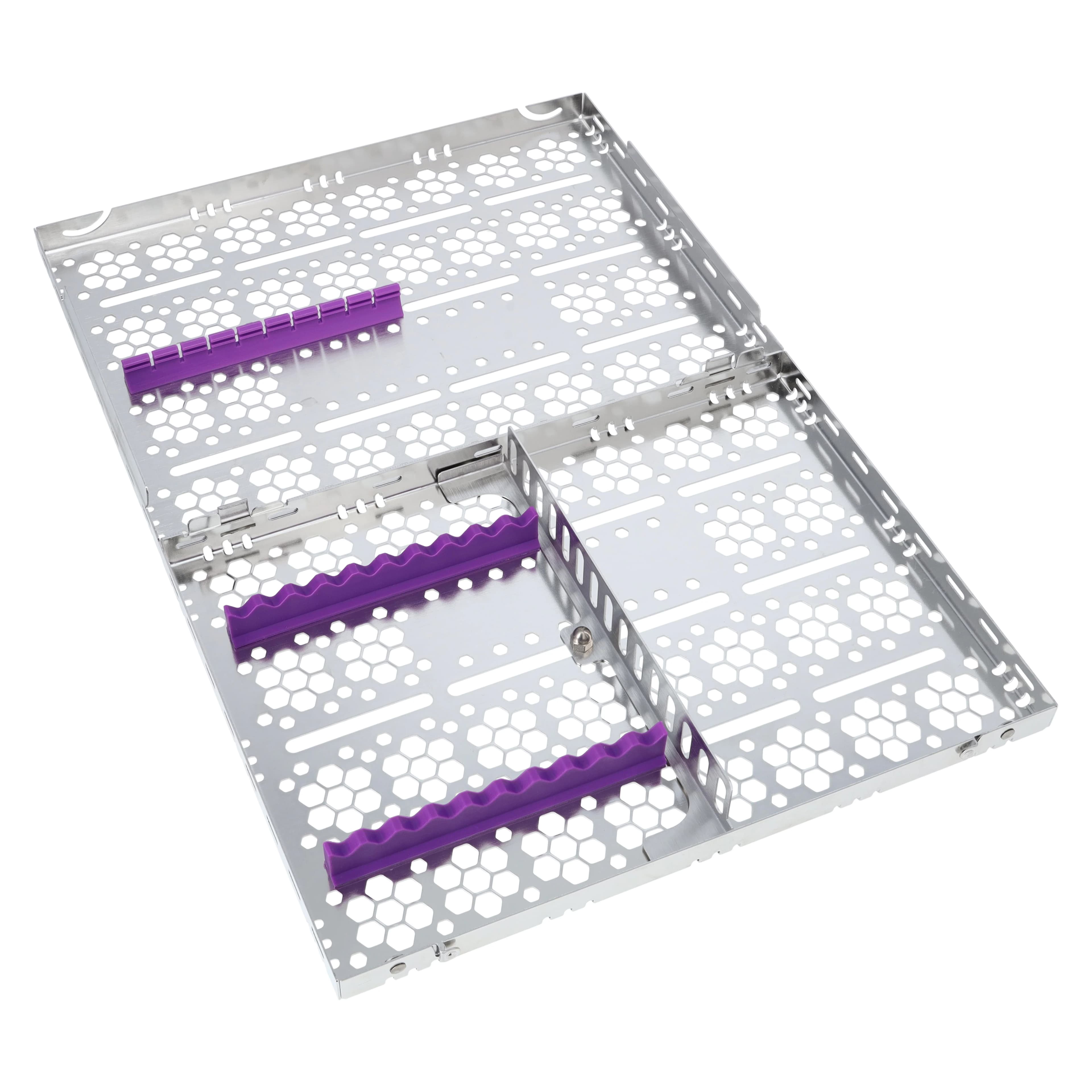 Nordent Cassette Single Sided Large Stainless Steel 10 Instruments with Divider, Purple, 8 in x 11 in x 1.25 in, CH3-10D7 thumbnail 2
