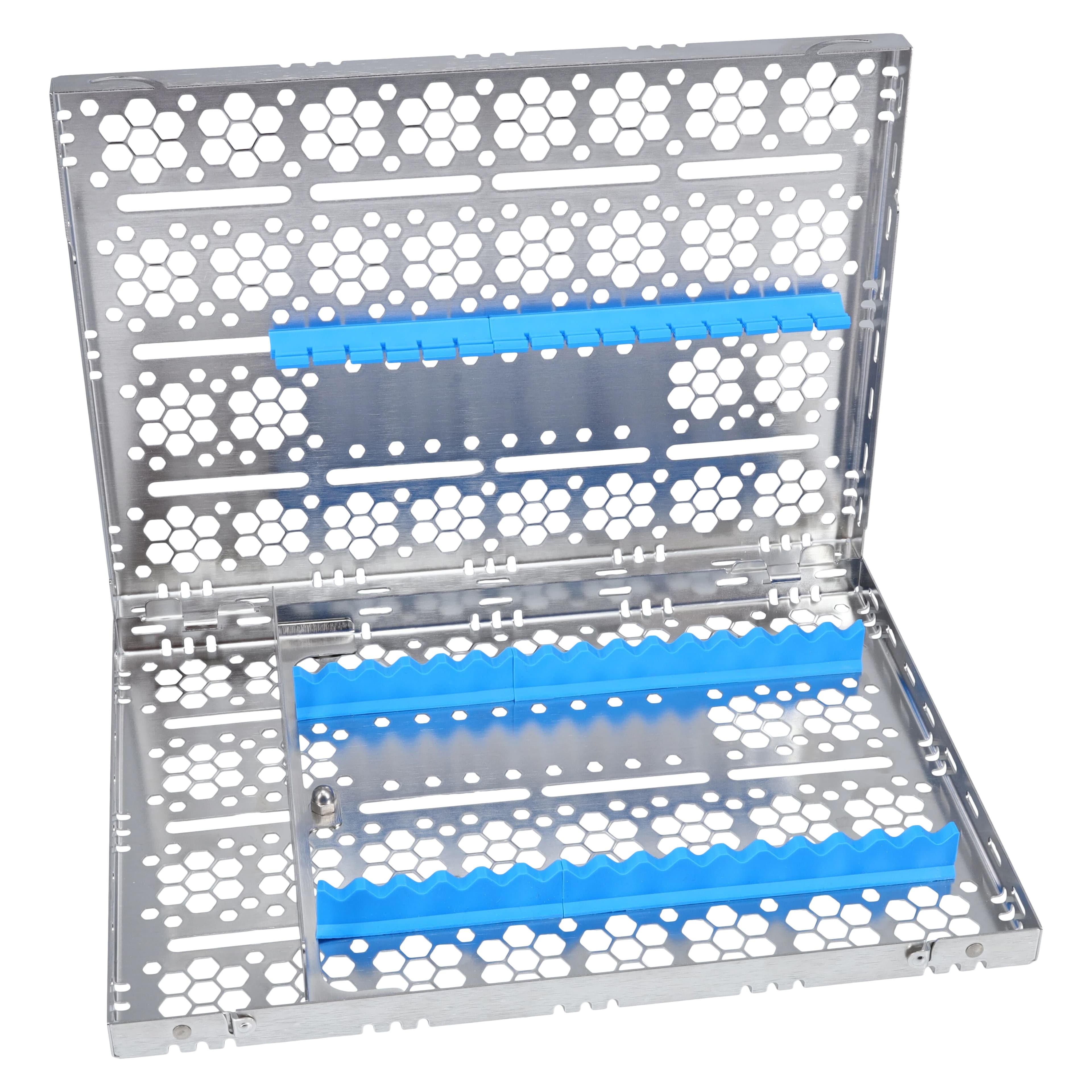 Nordent Sterilization Cassette, Large, 16 Instruments with 2-1/2 x 8 Accessory Area, Blue, Stainless Steel, CH3-16D1 thumbnail 2