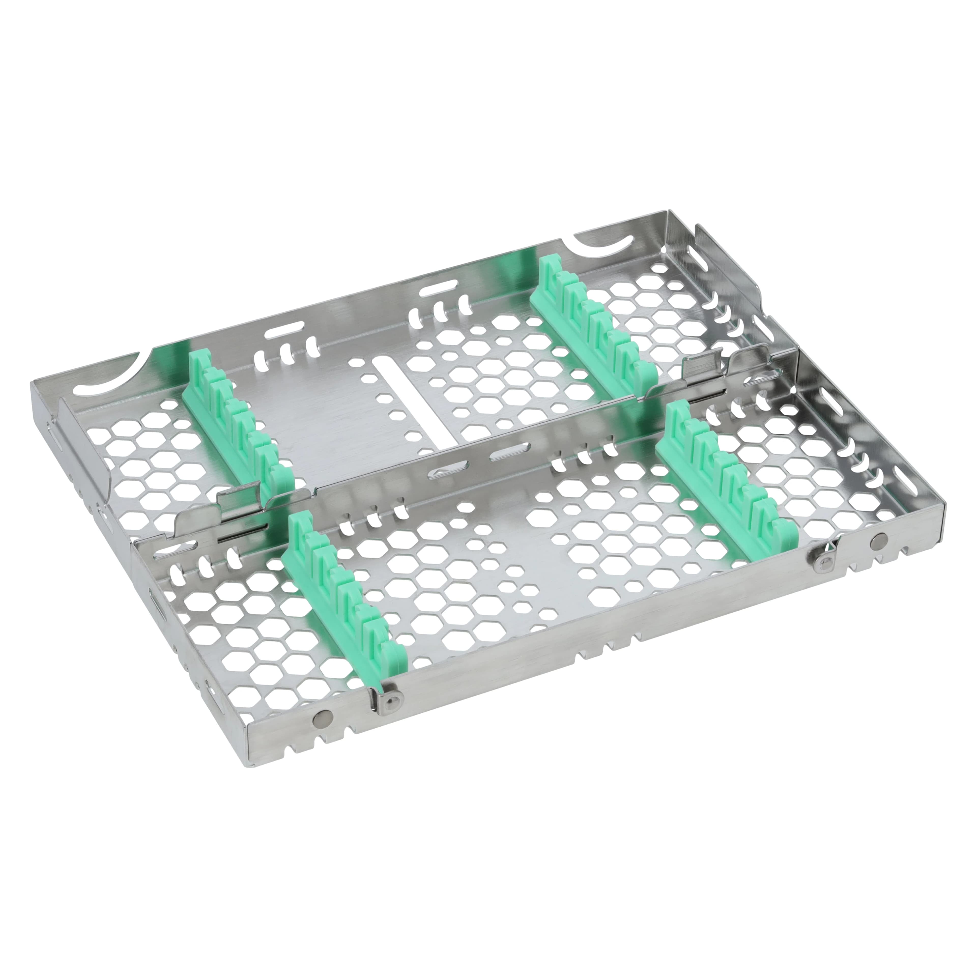 Nordent Cassette Small Double Sided 8 Instruments, Light Green, Stainless Steel, 3 in x 8 in x 1.25 in, CHD1-8N5 thumbnail 2