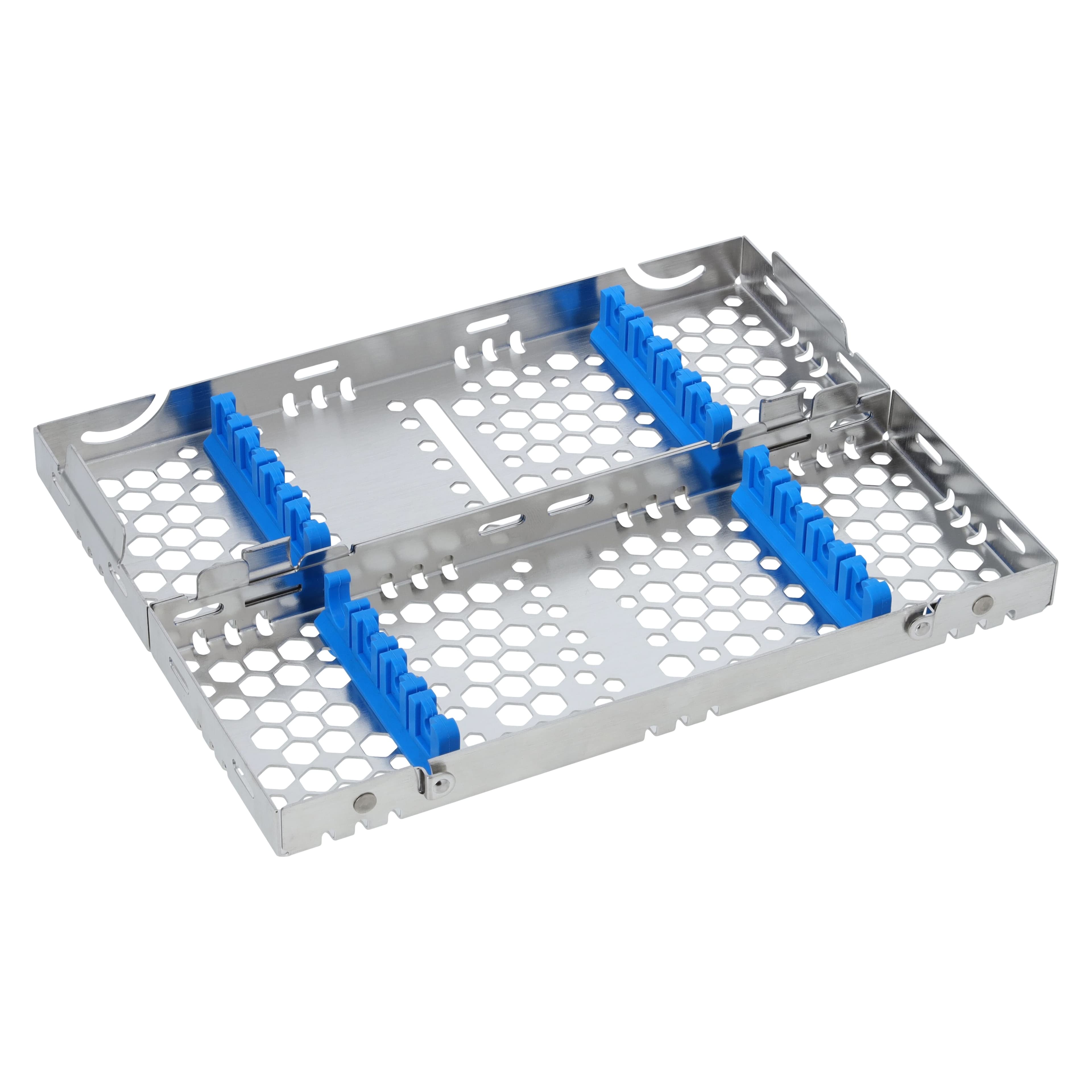 Nordent Cassette Small Double Sided Bottom Rail, 8 Instruments, Stainless Steel, Blue, CHD1-8N1S thumbnail 2