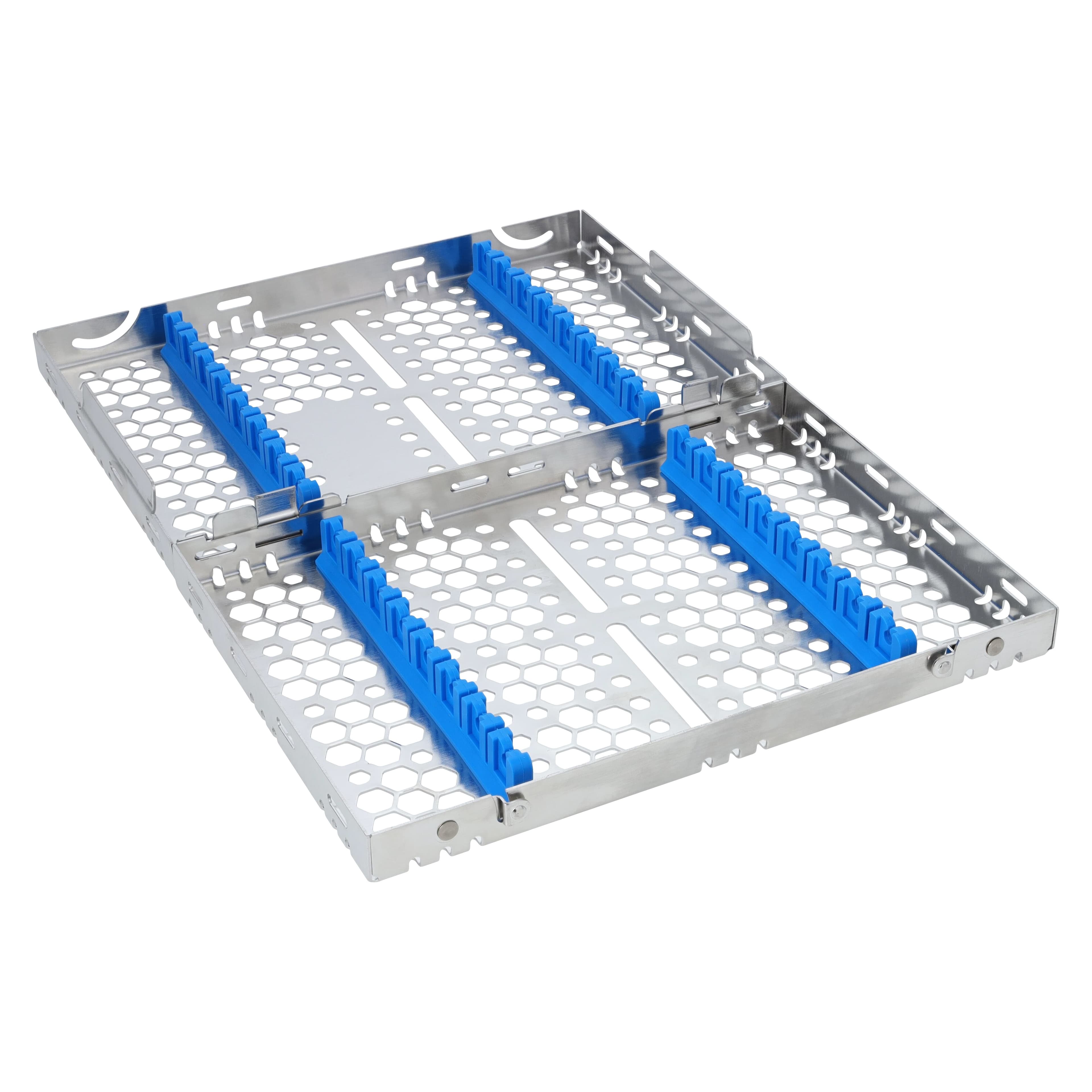 Nordent Cassette Double Sided Medium 16 Instruments, Blue, Stainless Steel, 5.5" W x 8" L x 1.25" H, CHD2-16N1 thumbnail 2