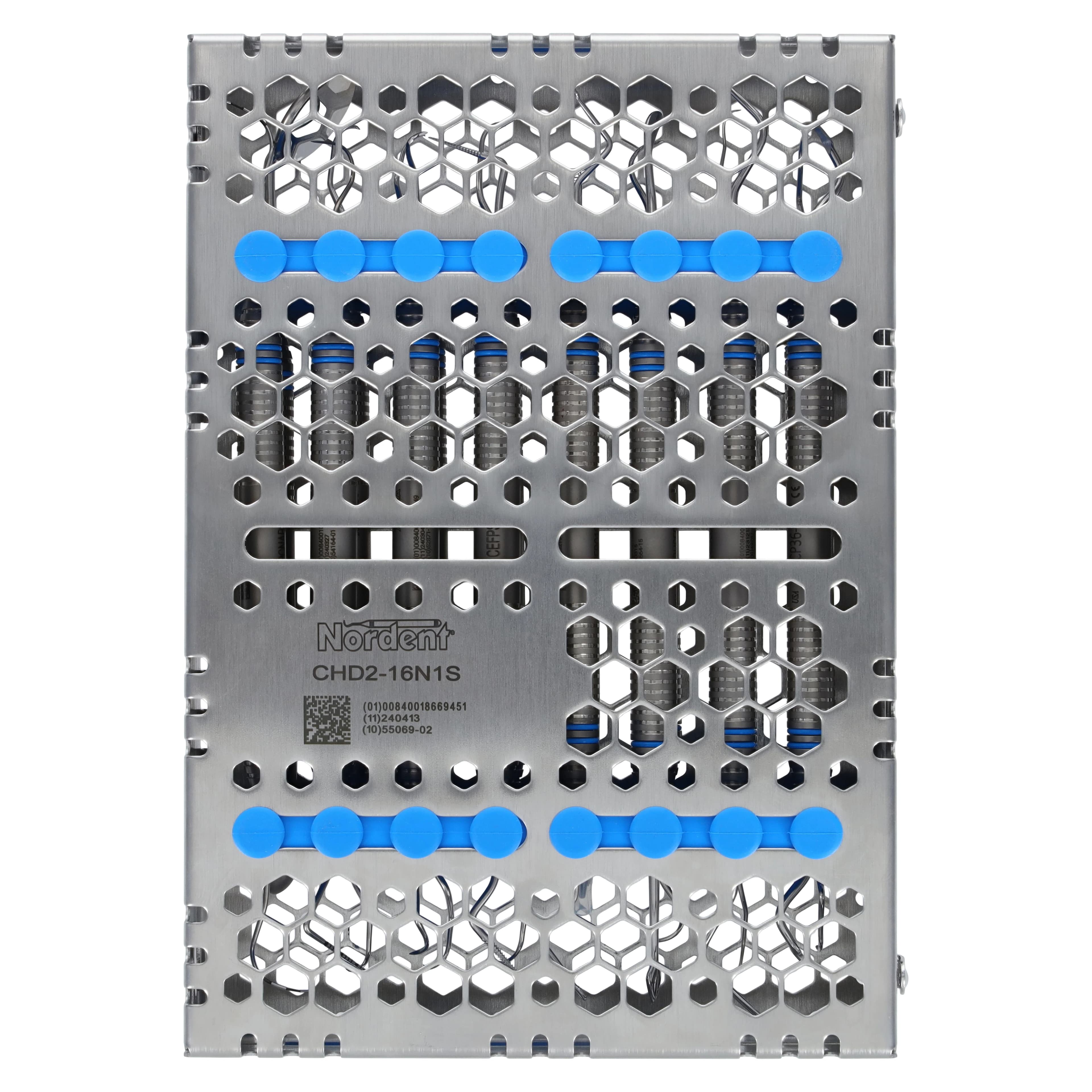 Nordent Cassette Double Sided Medium 16 Instruments, SE Bottom Rail, Blue, Stainless Steel, CHD2-16N1S thumbnail 7