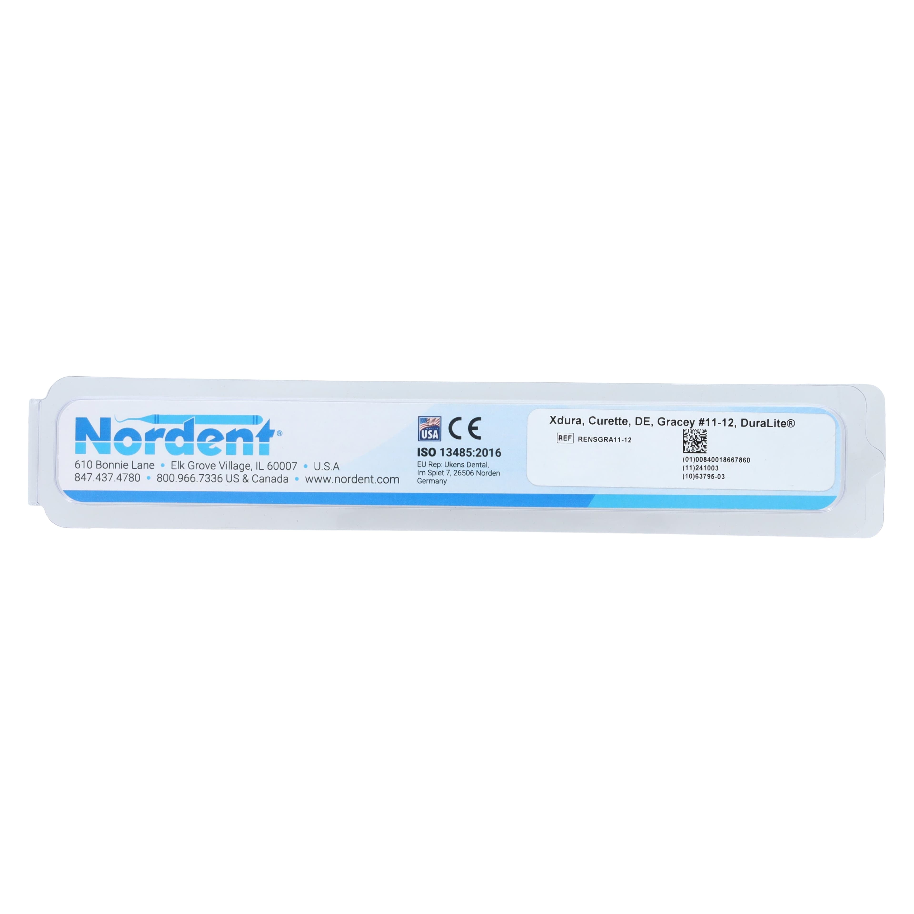 Nordent XDura Curette DE Gracey #11/12, DuraLite Round Handle, Stainless Steel, RENSGRA11-12 thumbnail 6