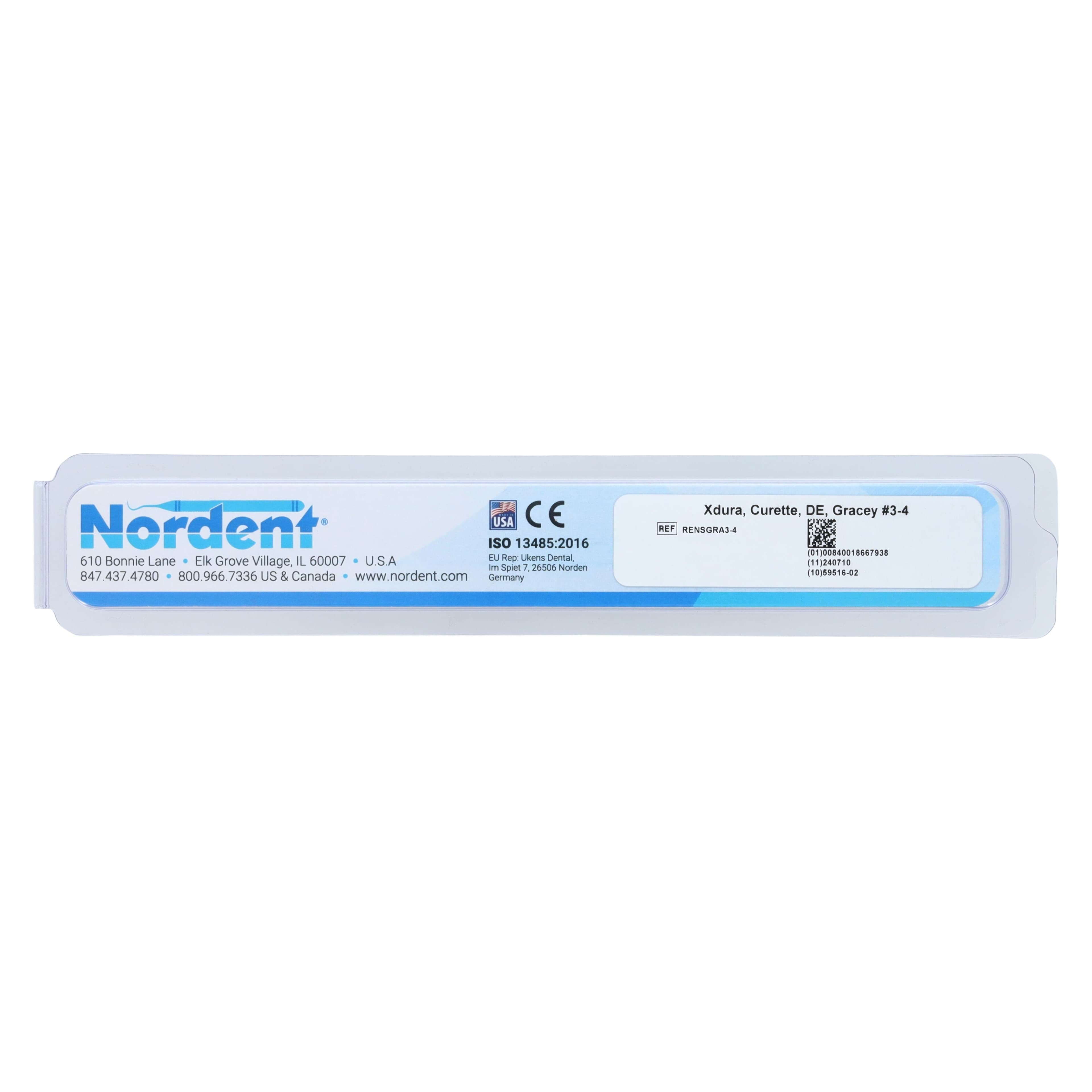 Nordent XDura Curette DE Gracey #3/4, DuraLite Round Handle, Double End, Stainless Steel thumbnail 6