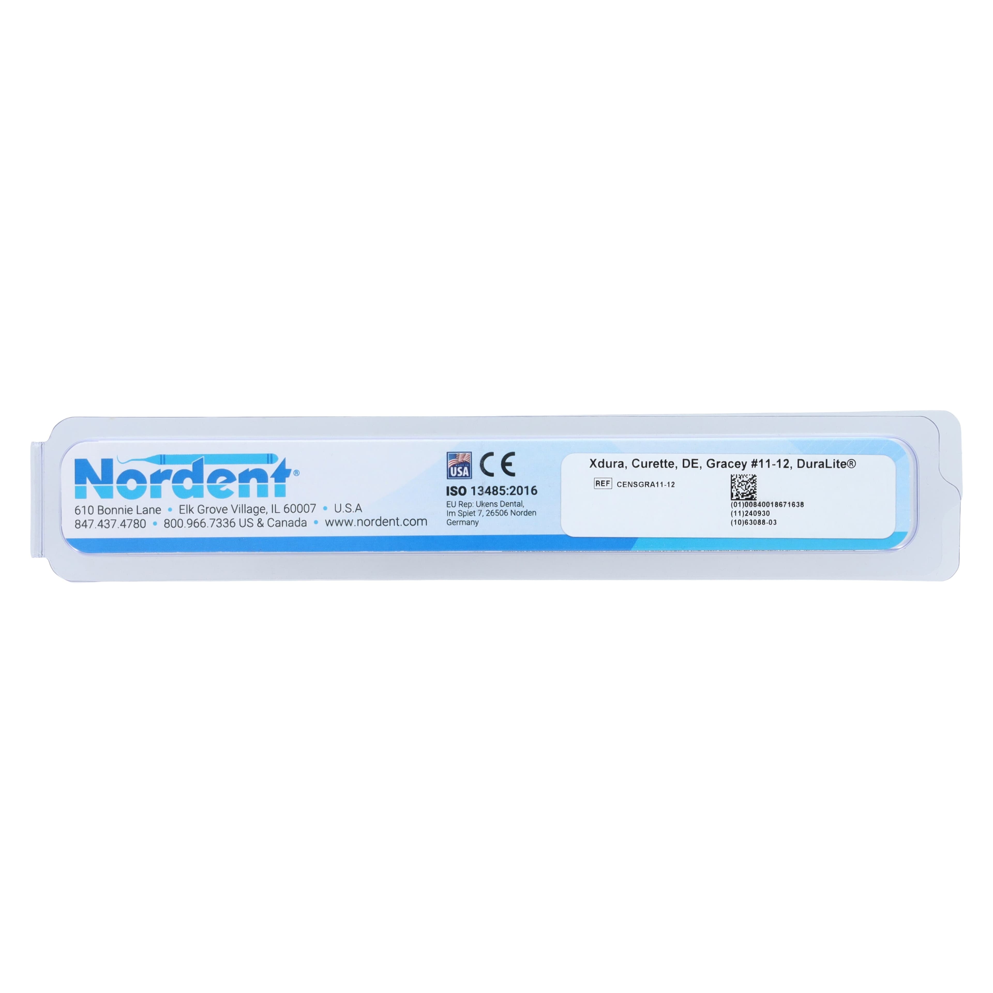 Nordent XDura Curette DE Gracey #11/12, DuraLite ColorRing Handle, Stainless Steel, Regular, Each, CENSGRA11-12 thumbnail 6
