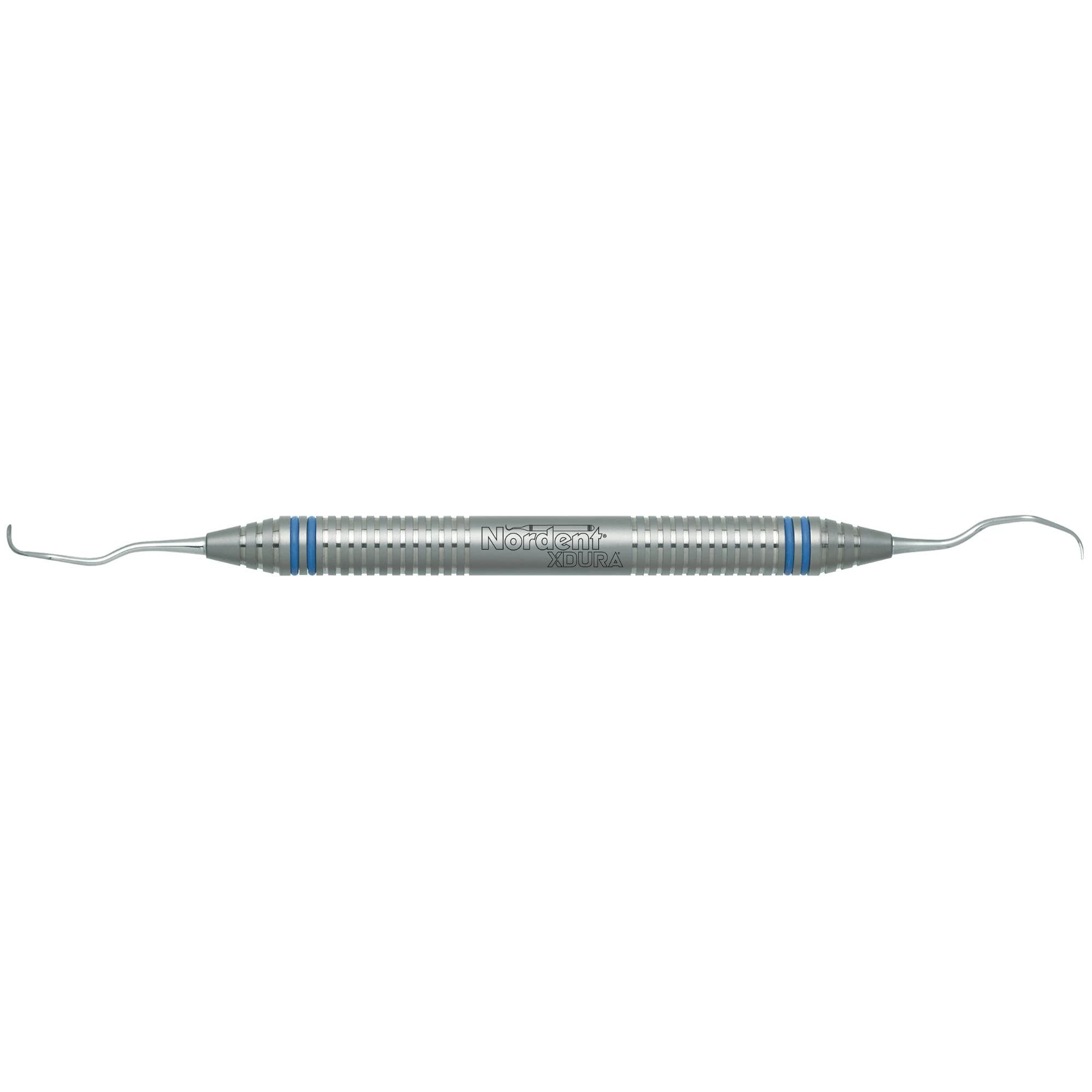 Nordent XDURA Curette DE Gracey Standard, Double End 11/14, DuraLite ColorRing, Posterior, Stainless Steel, Silver - XDURA Curette DE Gracey Std - Image 1