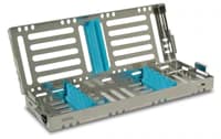 Nordent Sterilization Cassette, Single-Sided, Small, 5 Instruments, Blueberry Blue, Stainless Steel, 3" x 8" x 1.25" - Sterilization Cassette Single Side Small 5 Instruments Blue - Image 1